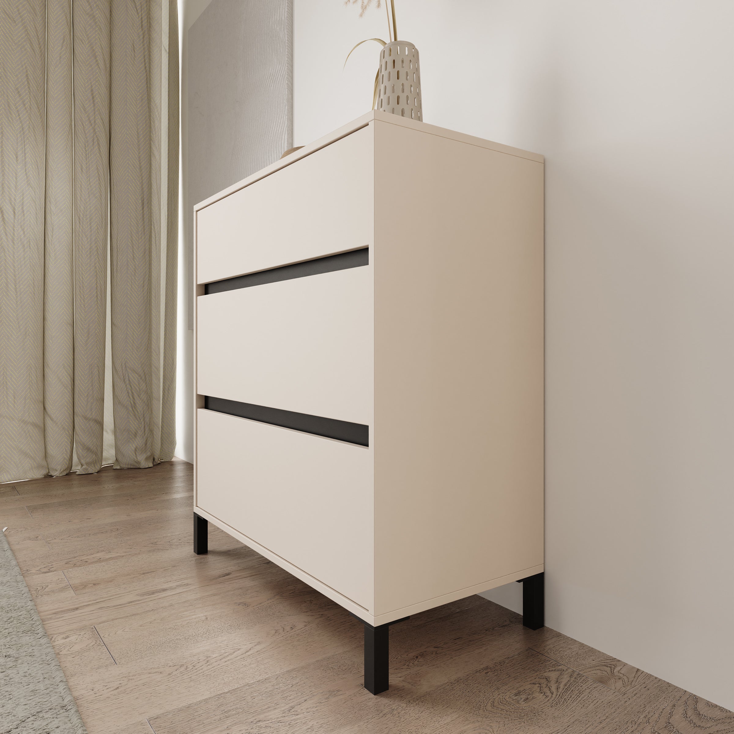 Montellini - Ladekast met 3 lades - Beige - 80x40x90 cm