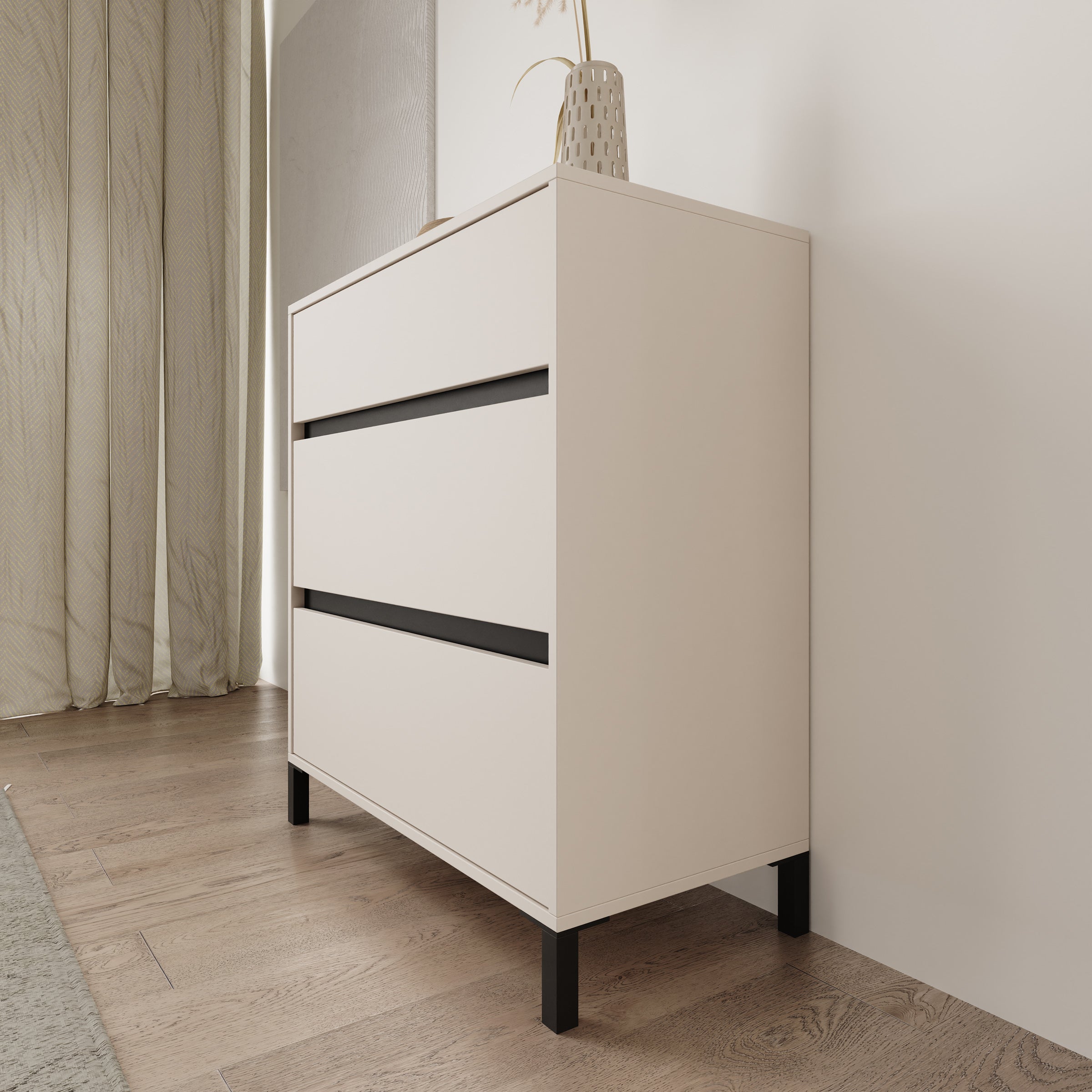 Montellini - Ladekast met 3 lades - Beige - 80x40x90 cm