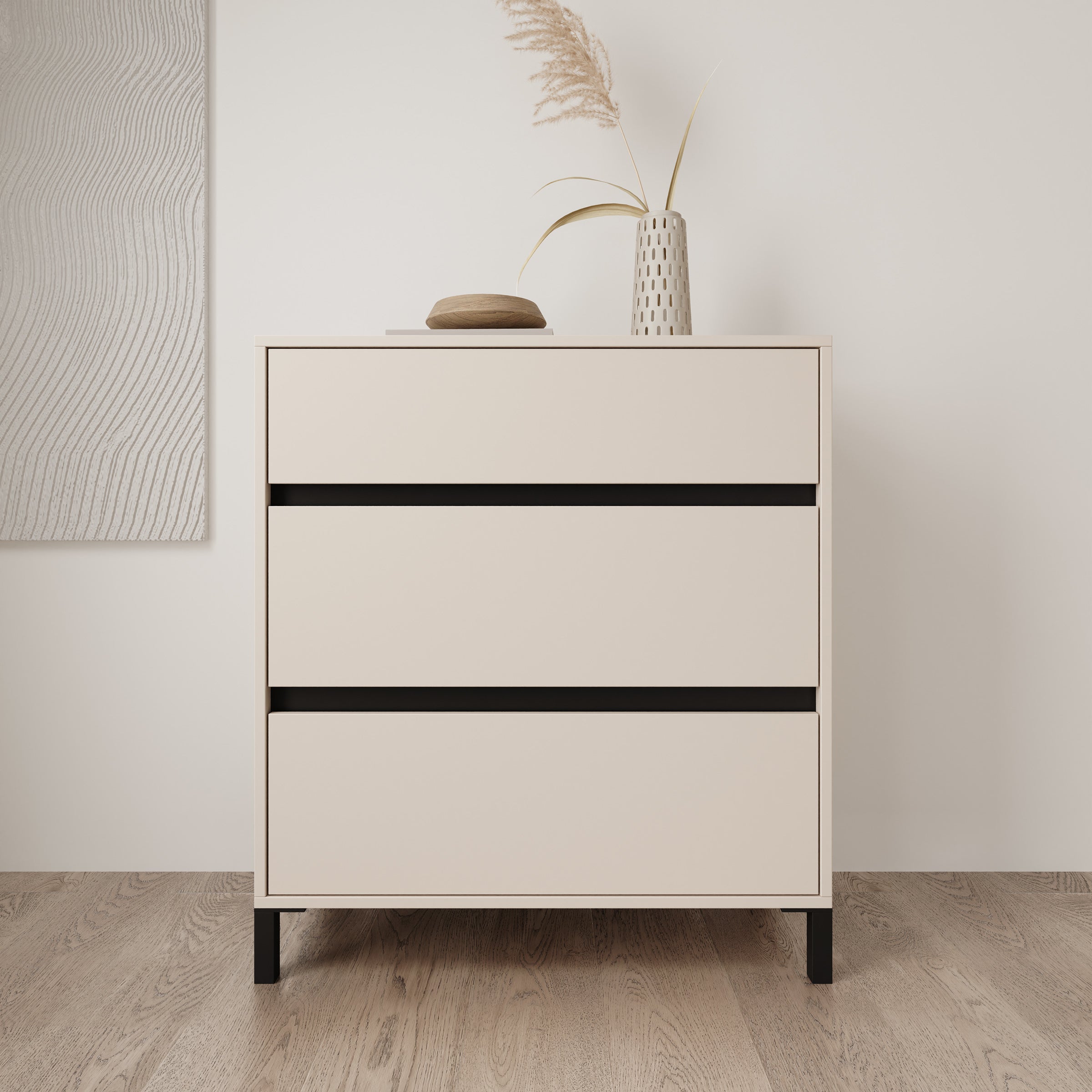 Montellini - Ladekast met 3 lades - Beige - 80x40x90 cm