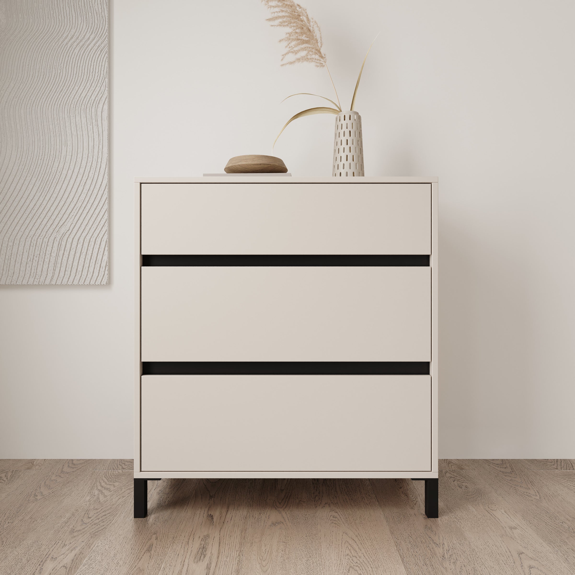 Montellini - Ladekast met 3 lades - Beige - 80x40x90 cm
