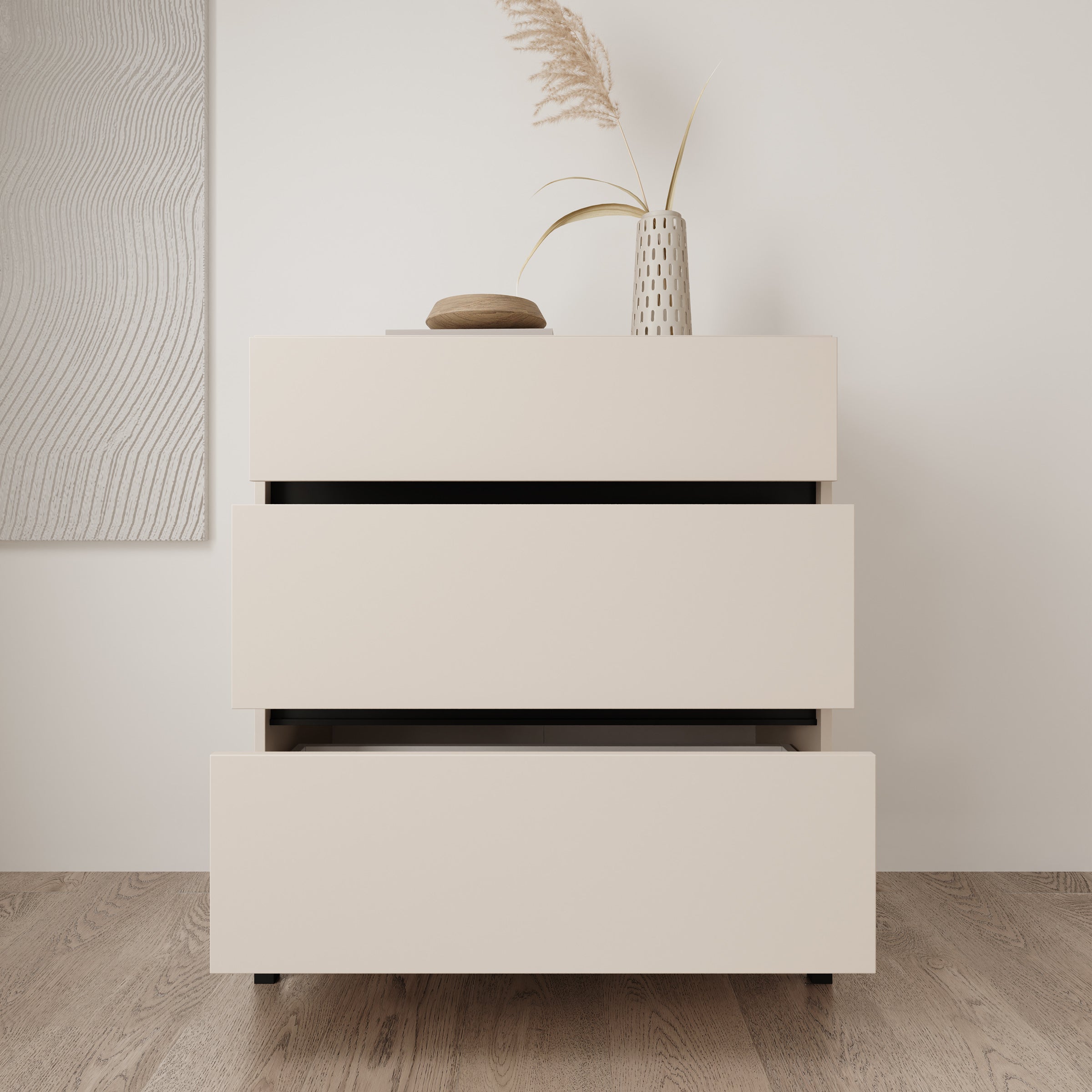 Montellini - Ladekast met 3 lades - Beige - 80x40x90 cm
