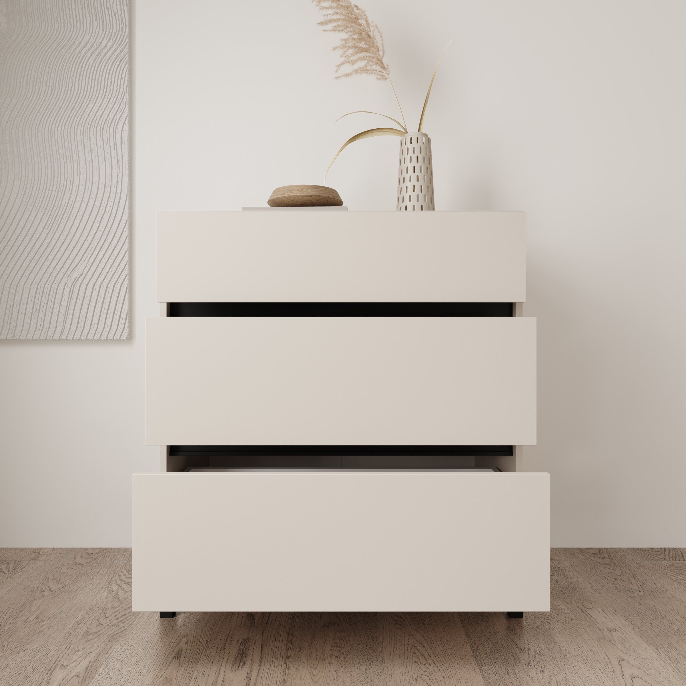Montellini - Ladekast met 3 lades - Beige - 80x40x90 cm