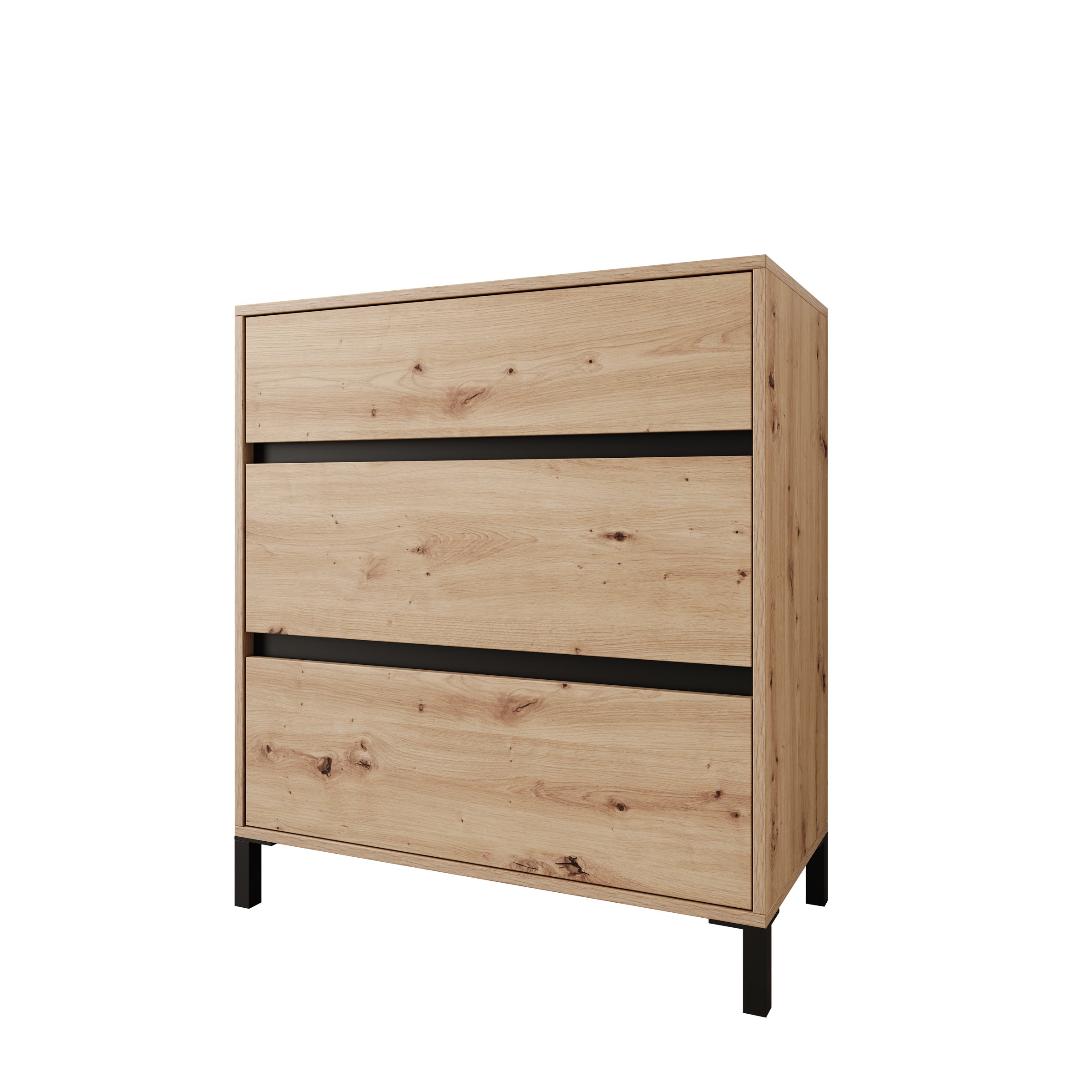 Montellini - Ladekast met 3 lades - Eikenpatroon - 80x40x90
