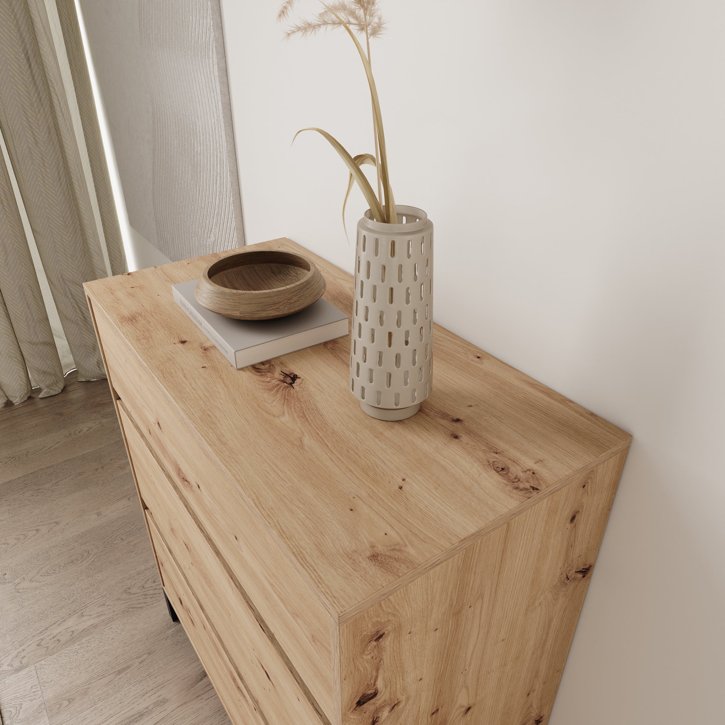 Montellini - Ladekast met 3 lades - Eikenpatroon - 80x40x90