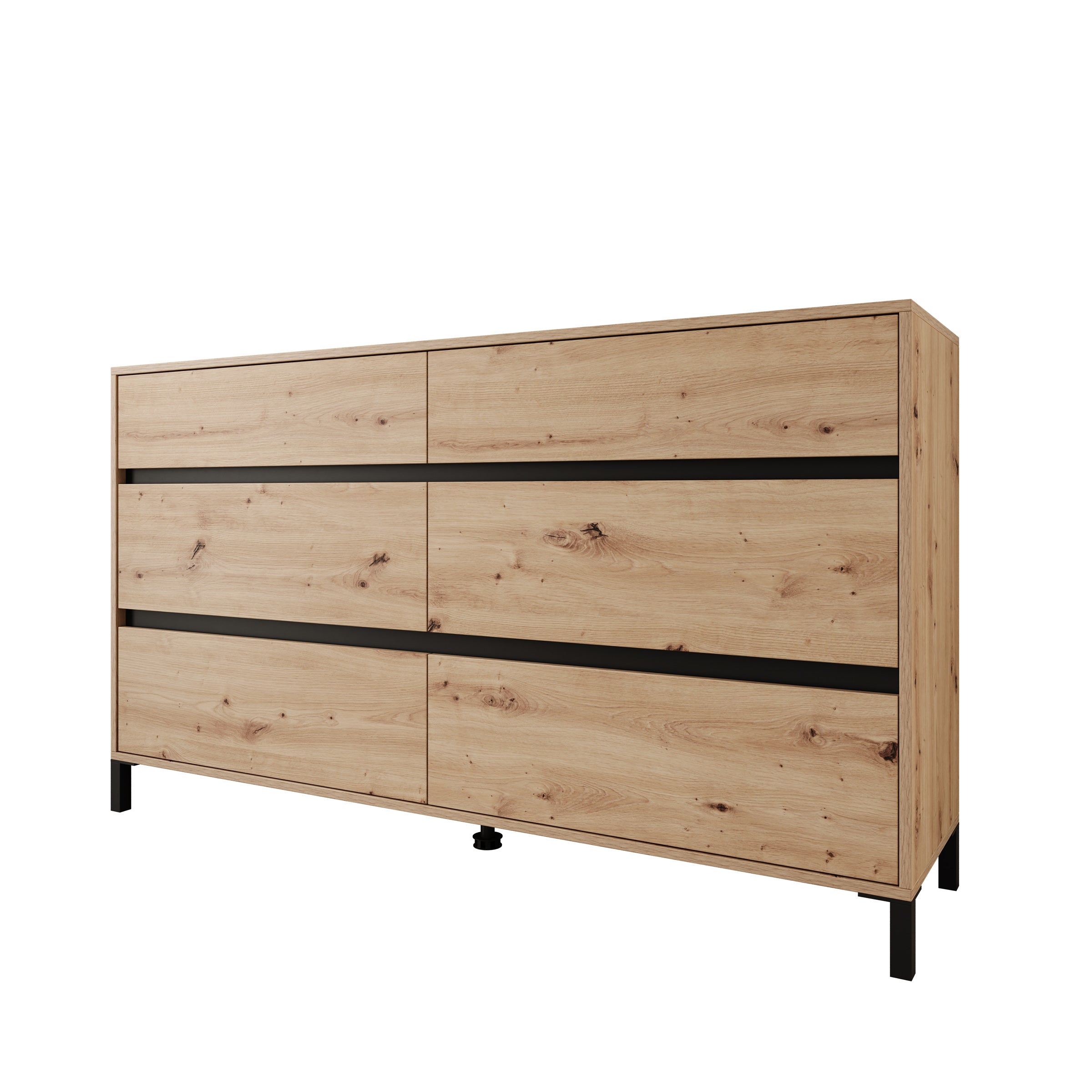 Montellini - Ladekast met 6 lades - Eikenpatroon - 157x40x90