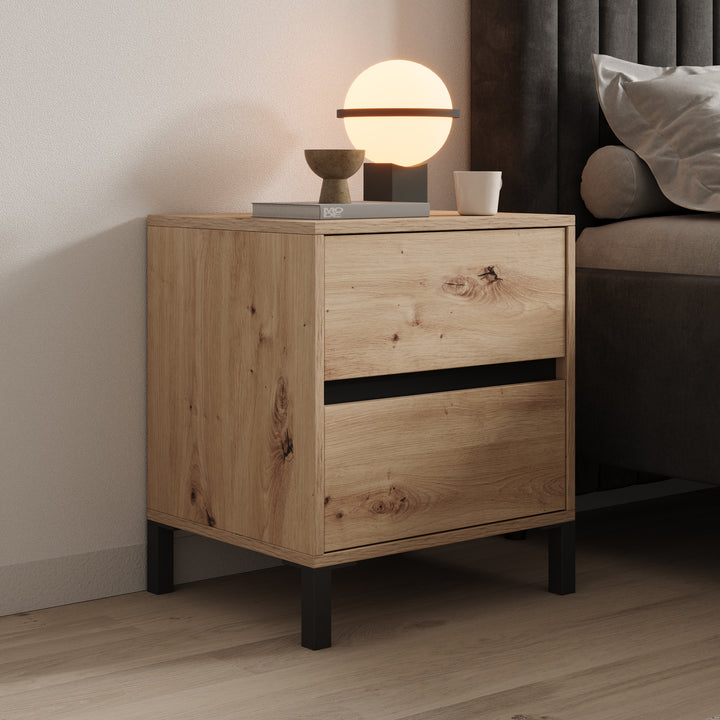 Montellini - Nachtkastje - Eikenpatroon - 48x40x55 cm