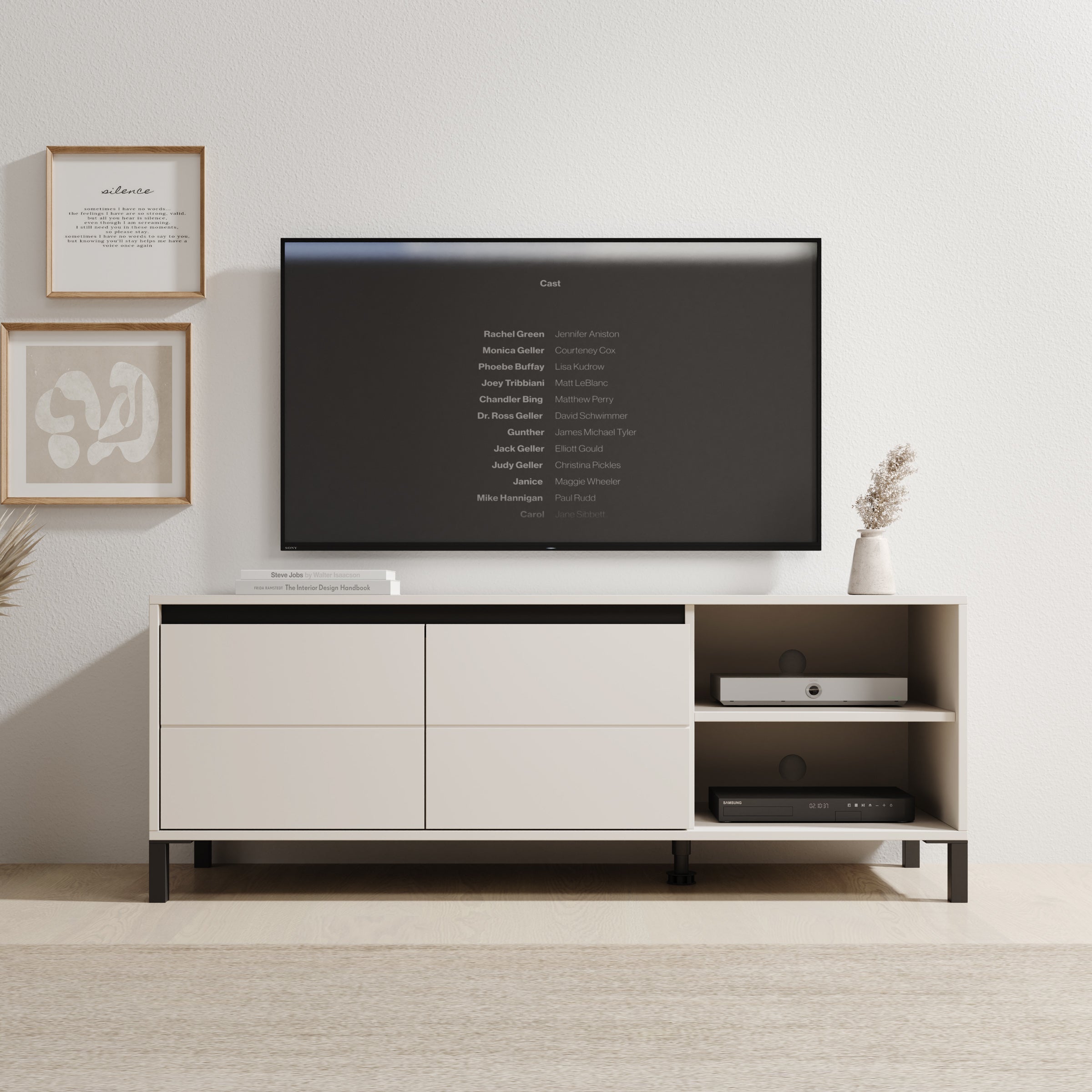 Montellini - TV-Meubel - Beige - 138x40x52 cm