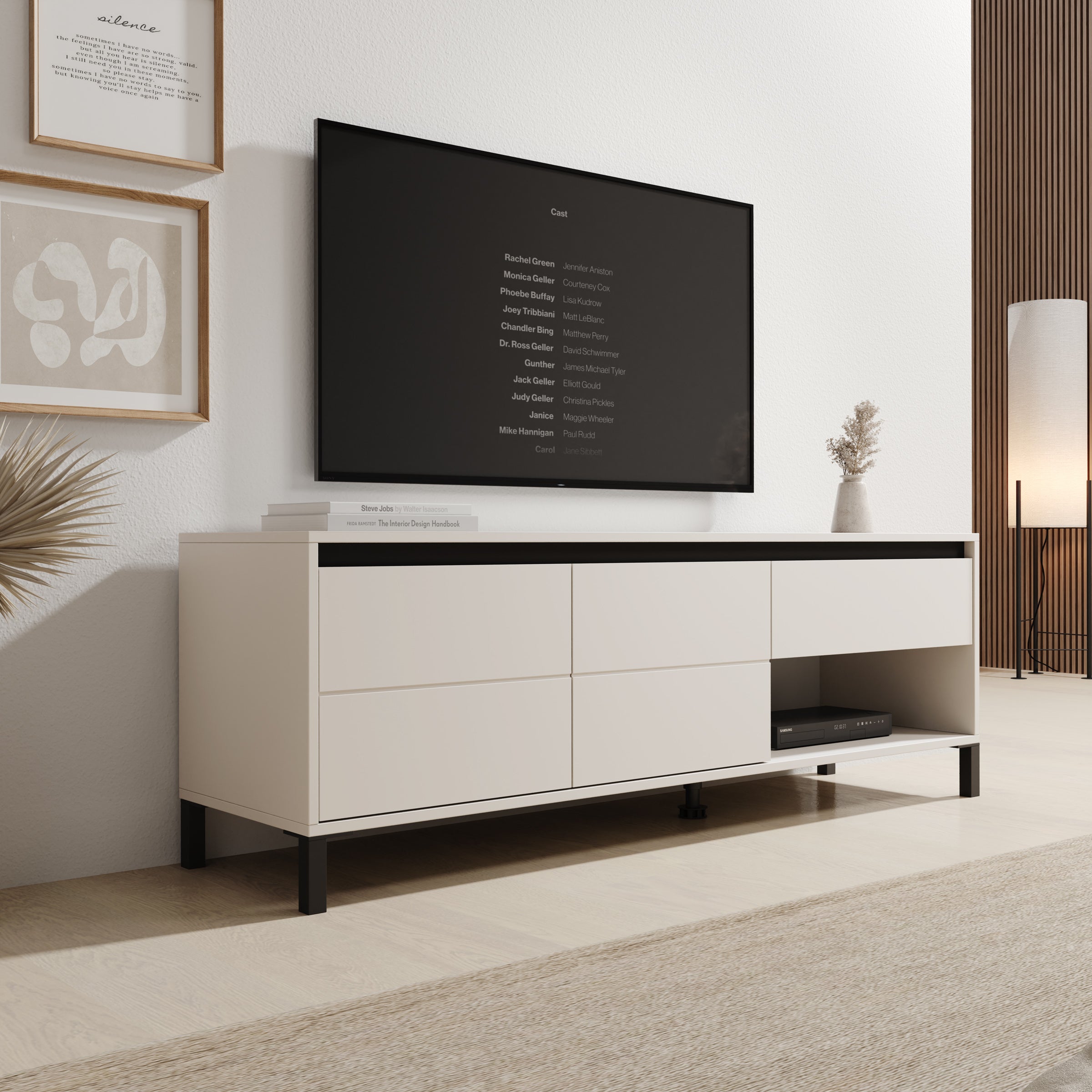 Montellini - TV-Meubel - Beige - 151x40x52 cm
