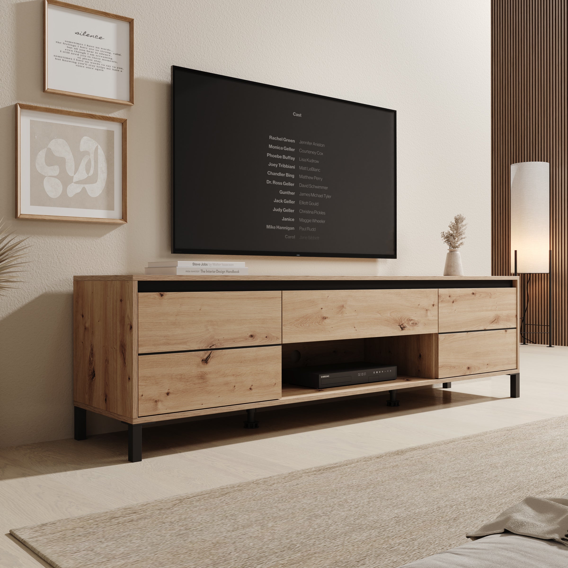 Montellini - TV-Meubel - Beige - 183x40x52 cm