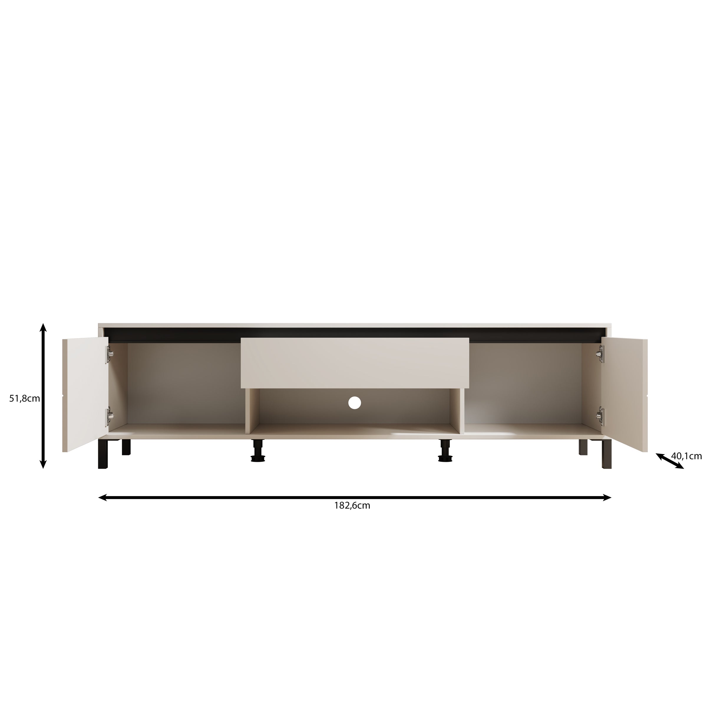 Montellini - TV-Meubel - Beige - 183x40x52 cm