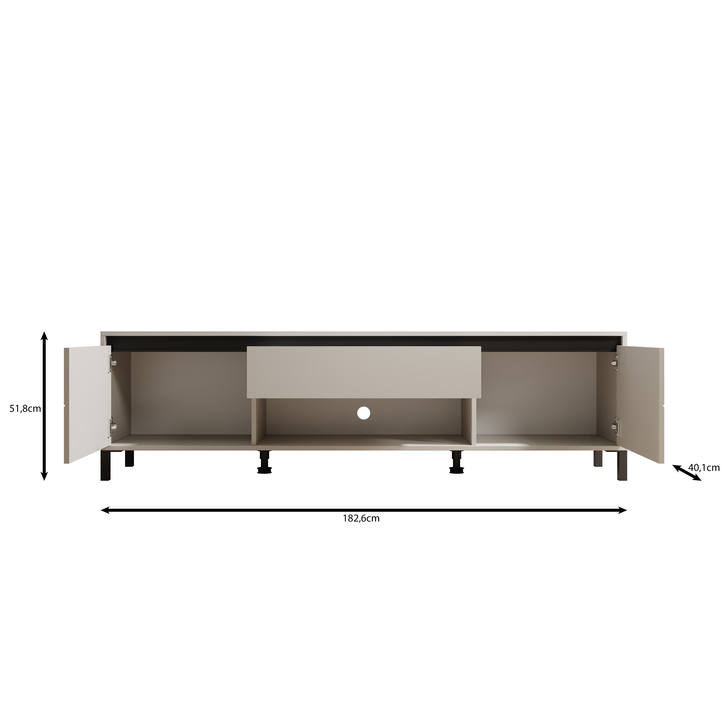 Montellini - TV-Meubel - Beige - 183x40x52 cm