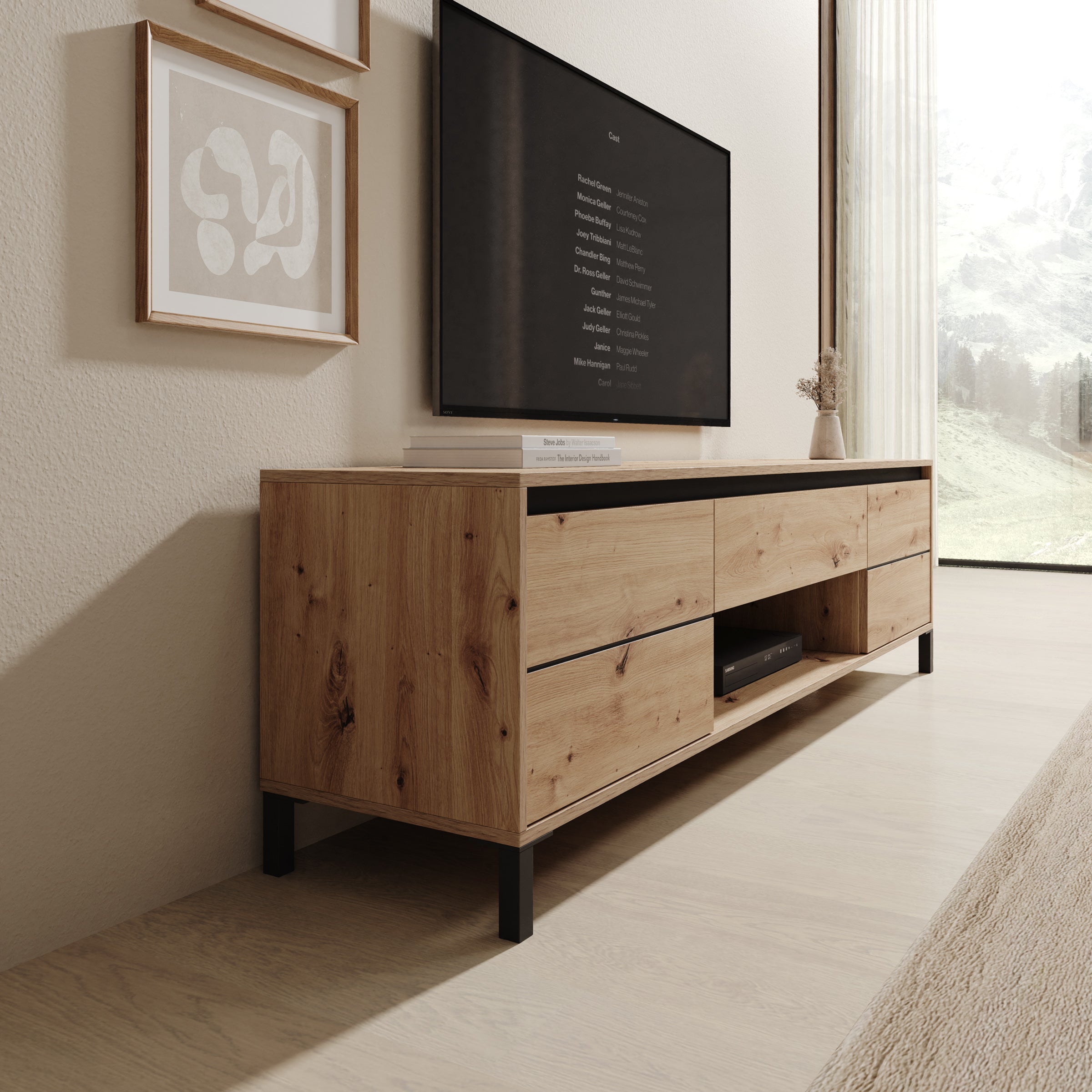 Montellini - TV-Meubel - Beige - 183x40x52 cm