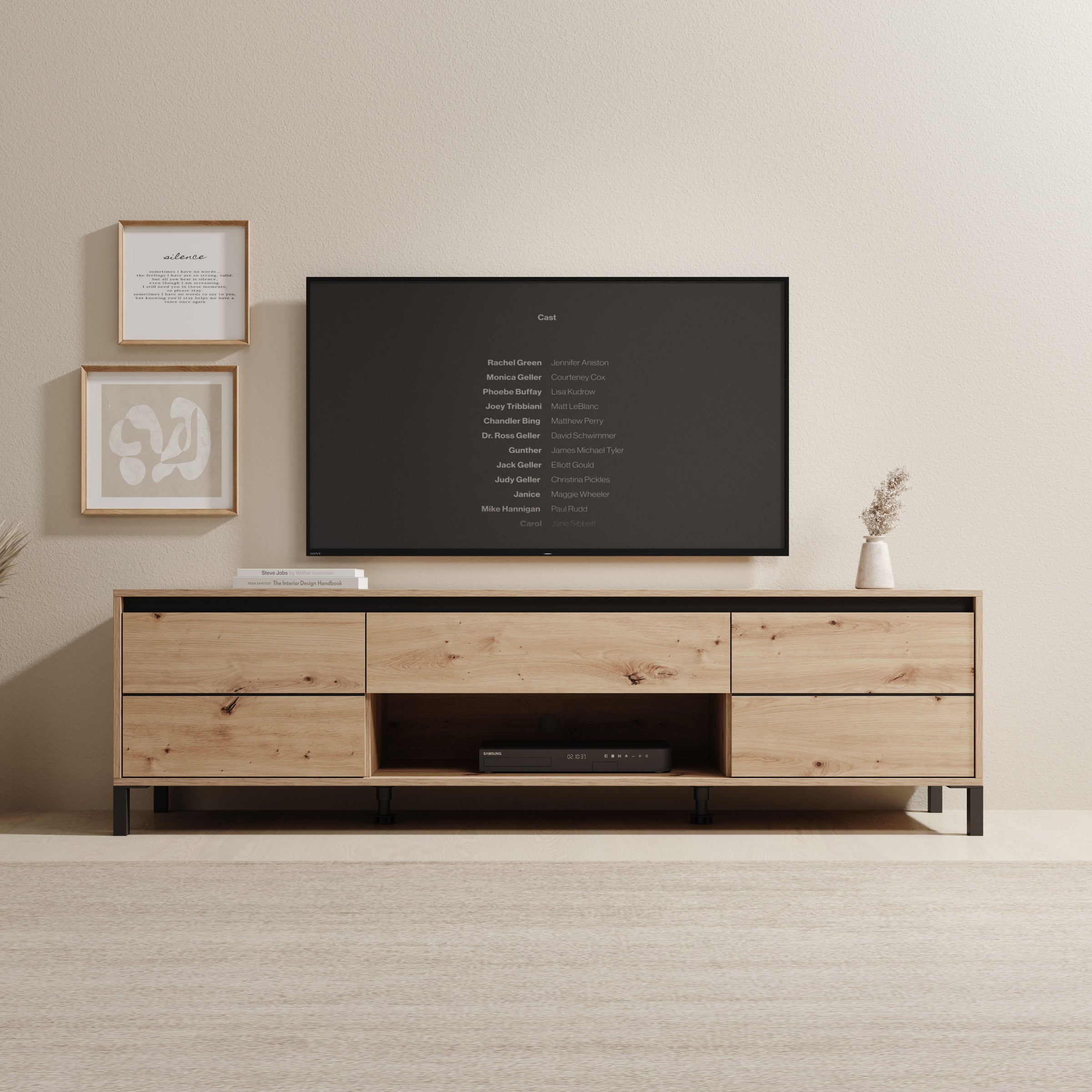 Montellini - TV-Meubel - Beige - 183x40x52 cm