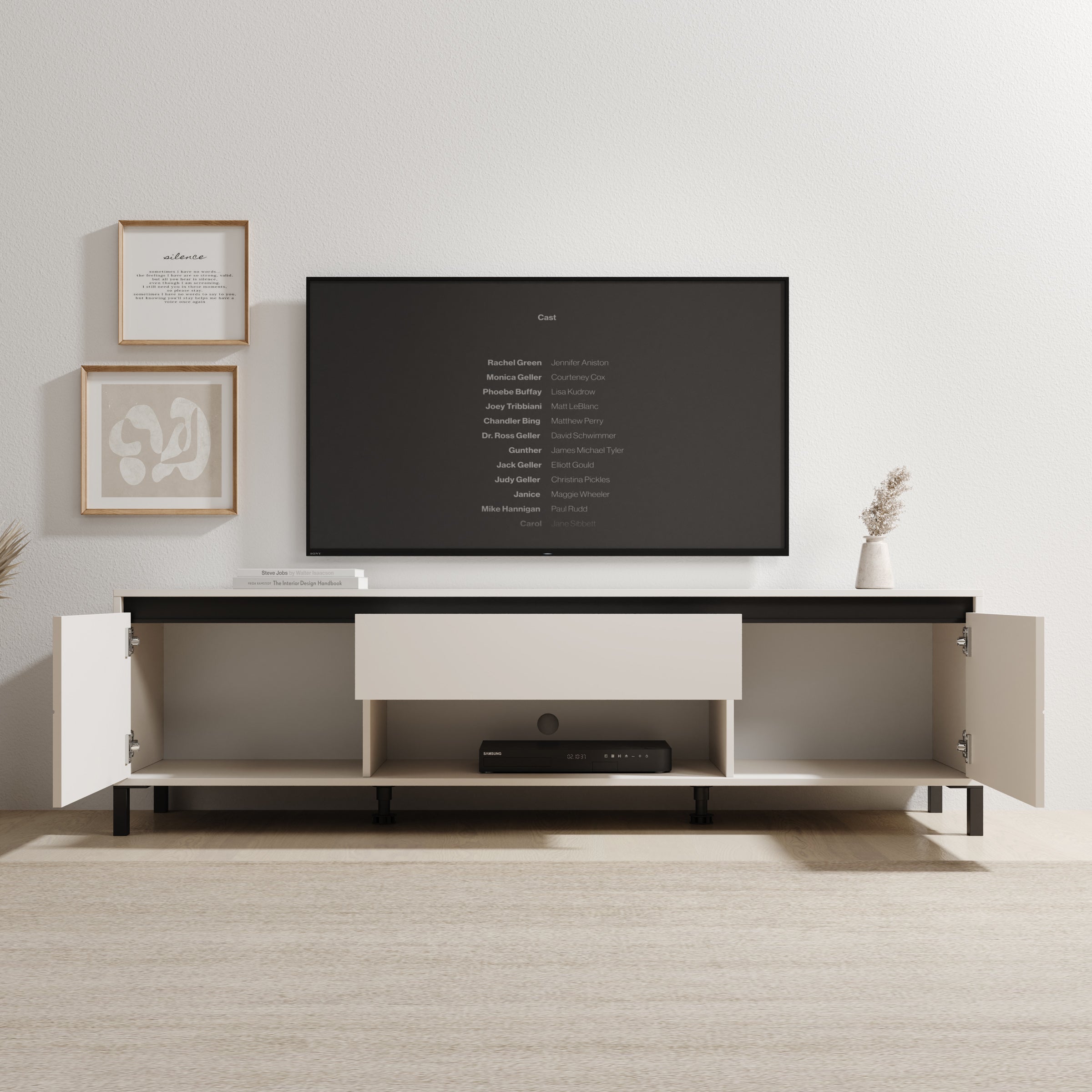 Montellini - TV-Meubel - Beige - 183x40x52 cm