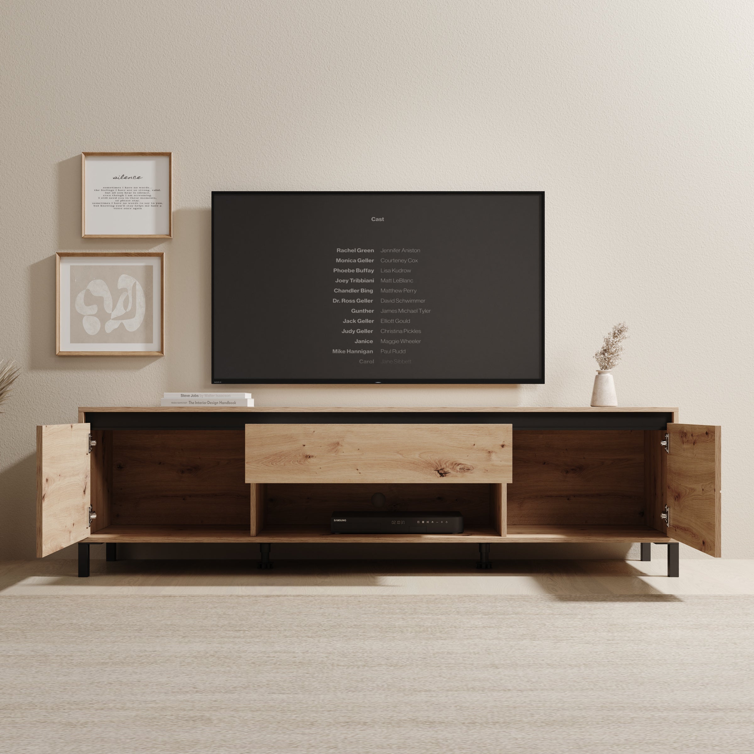 Montellini - TV-Meubel - Beige - 183x40x52 cm