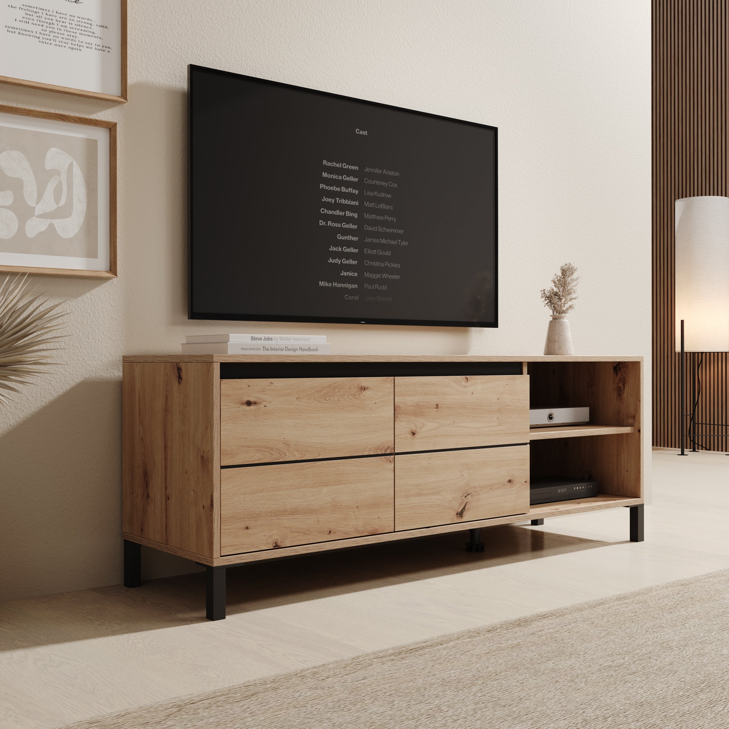 Montellini - TV-Meubel - Eikenpatroon - 138x40x52 cm