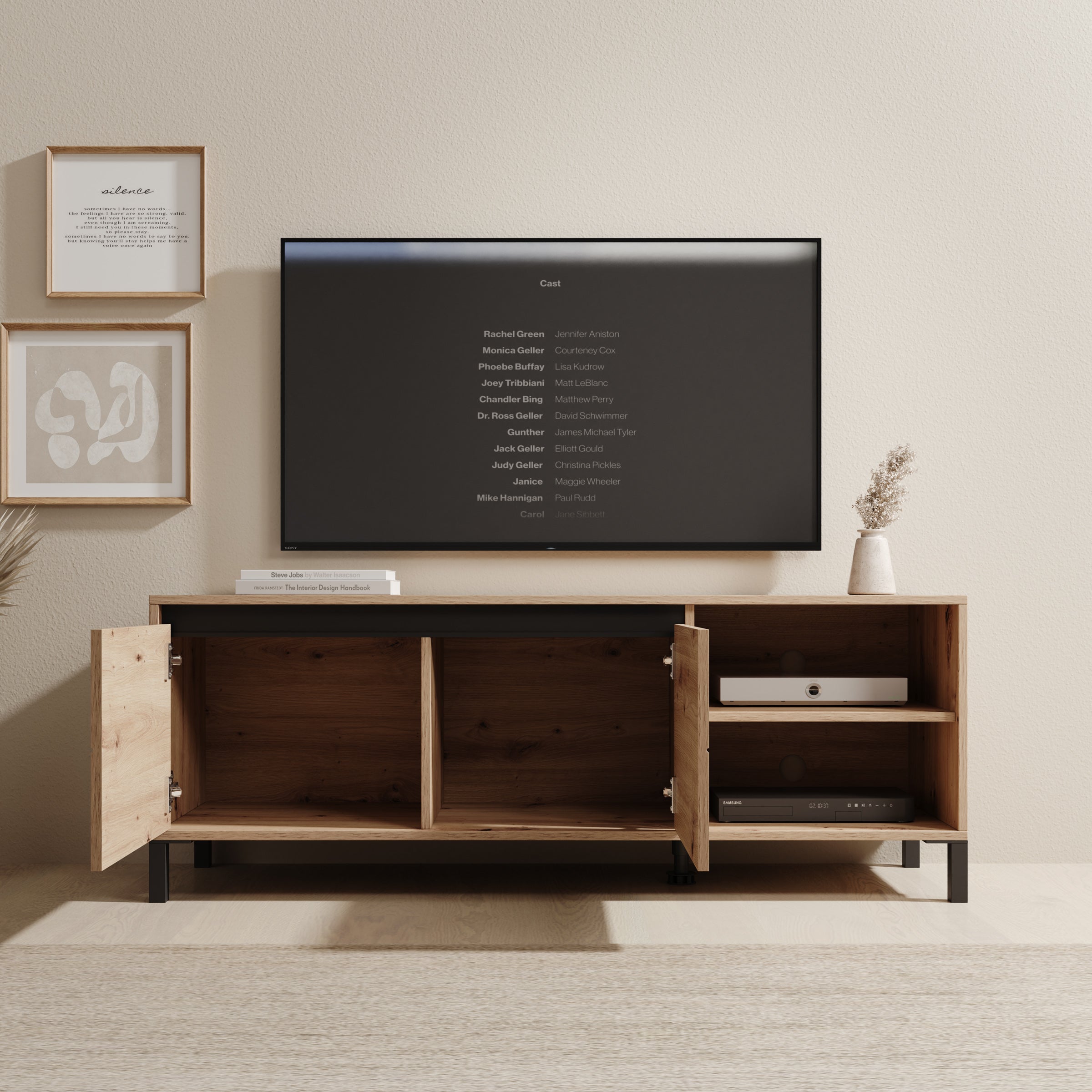Montellini - TV-Meubel - Eikenpatroon - 138x40x52 cm
