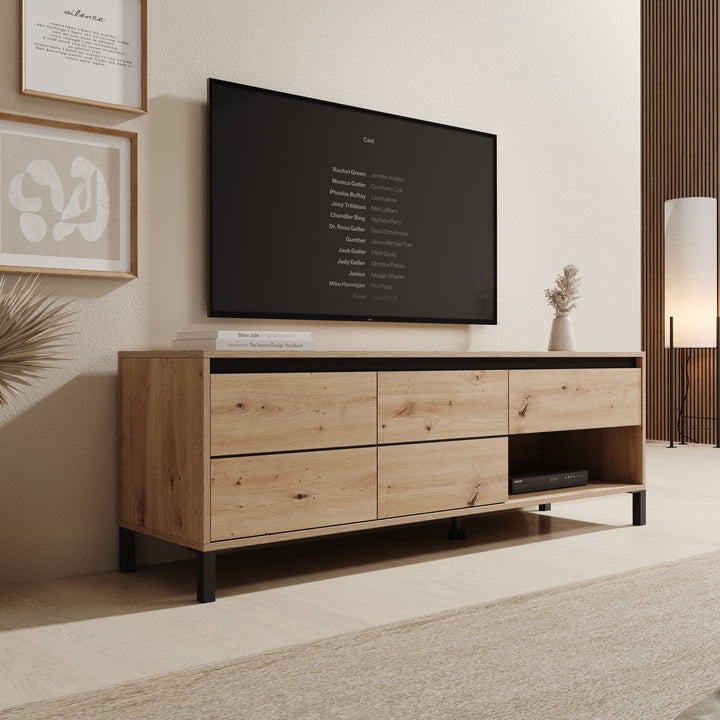 Montellini - TV-Meubel - Eikenpatroon - 151x40x52 cm