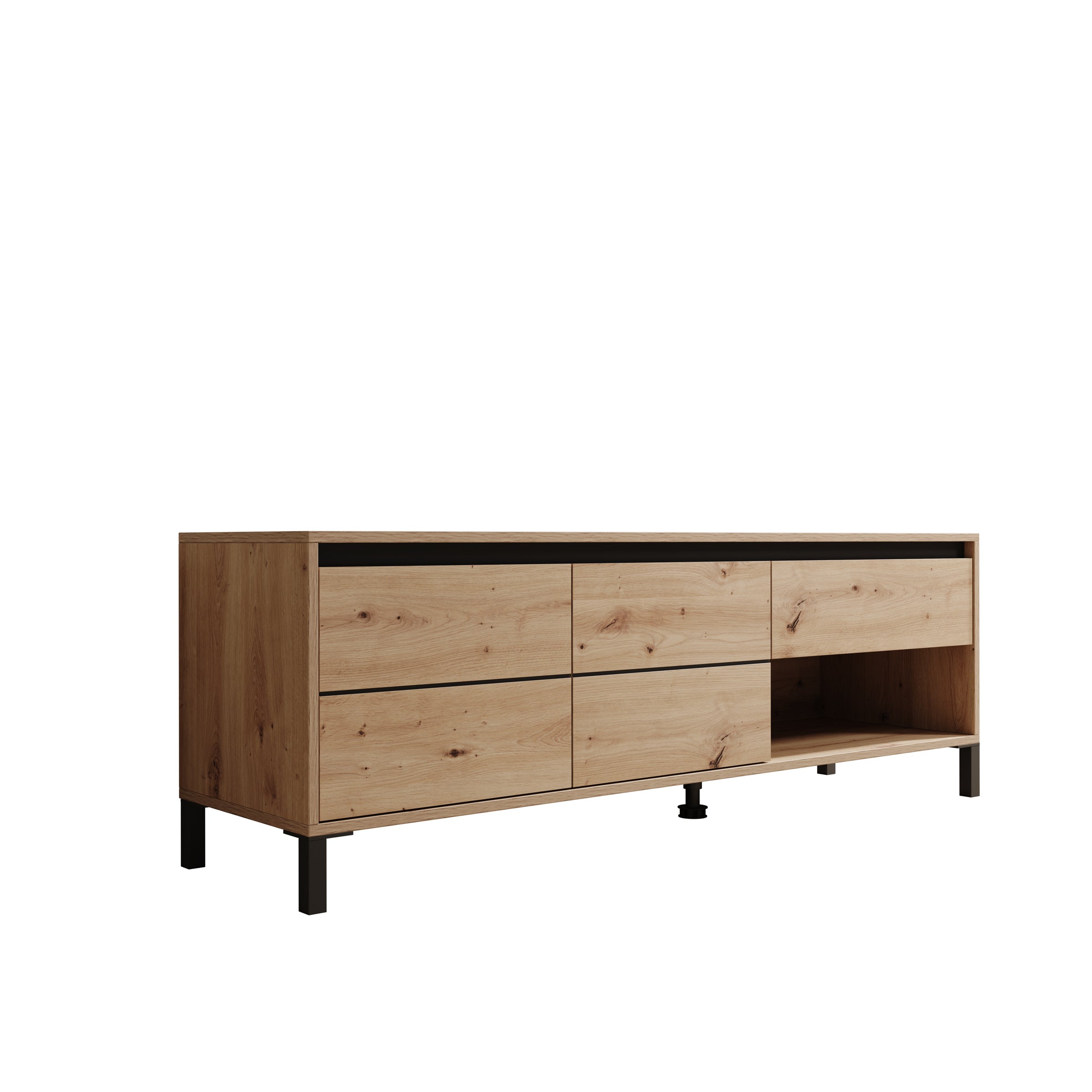Montellini - TV-Meubel - Eikenpatroon - 151x40x52 cm