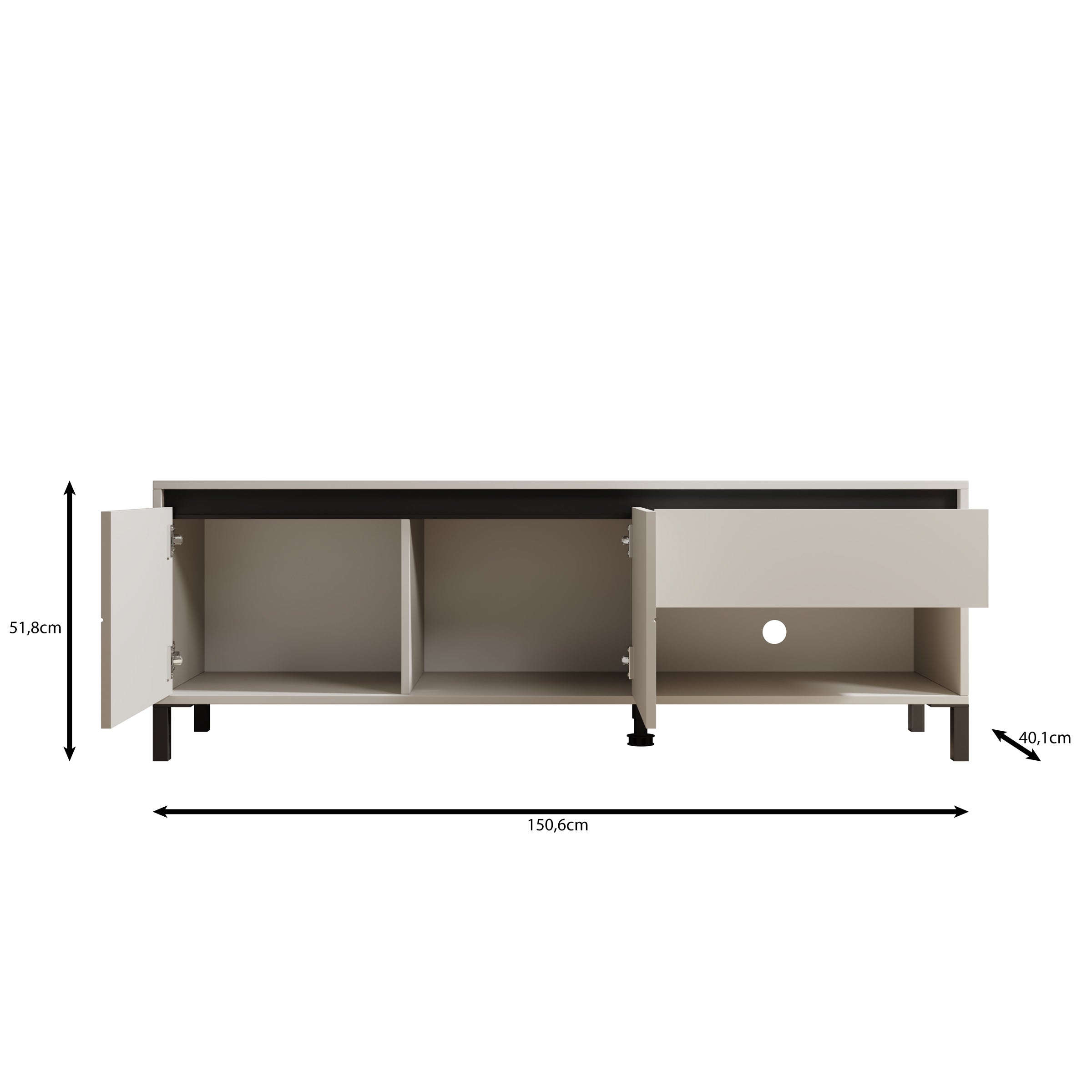 Montellini - TV-Meubel - Eikenpatroon - 151x40x52 cm