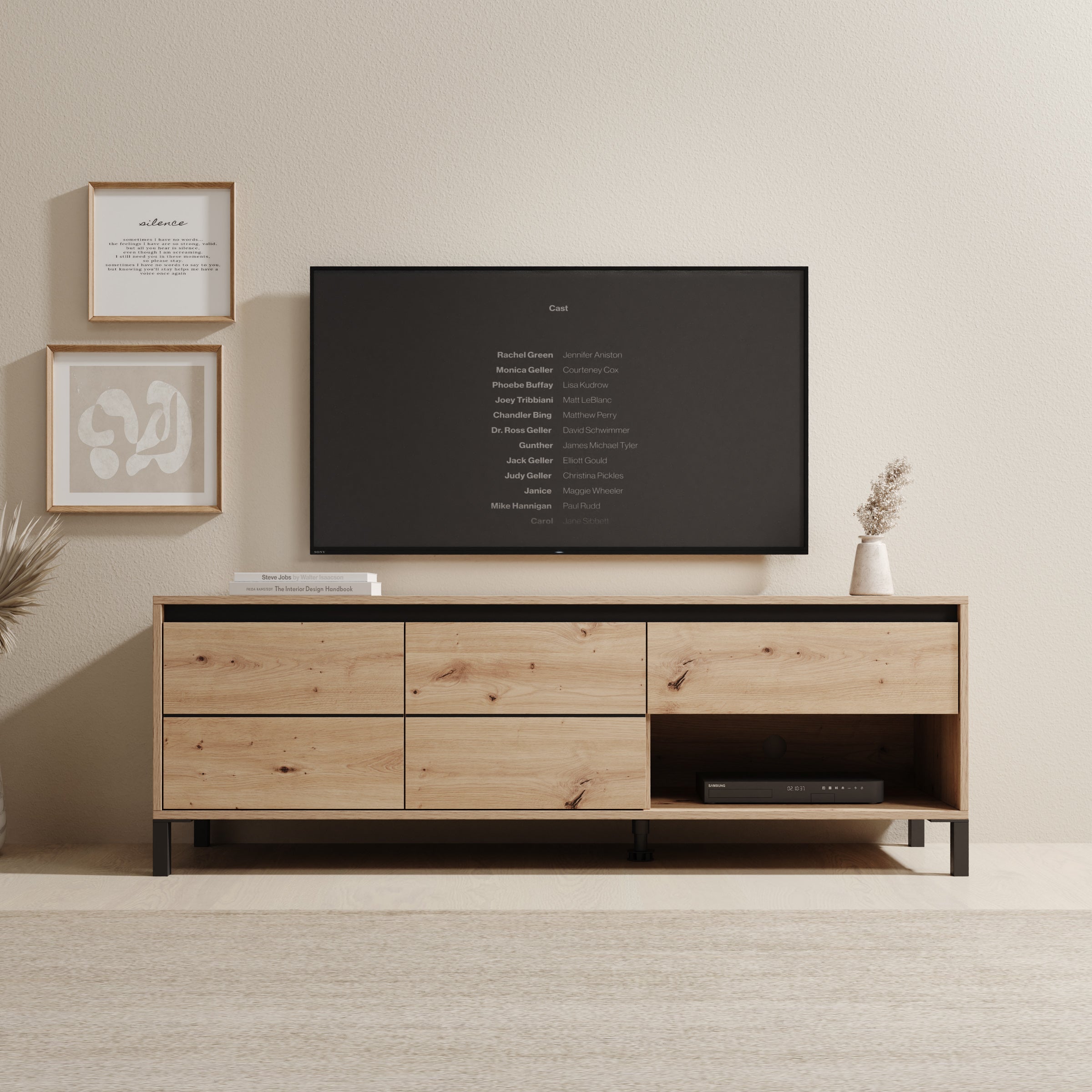 Montellini - TV-Meubel - Eikenpatroon - 151x40x52 cm