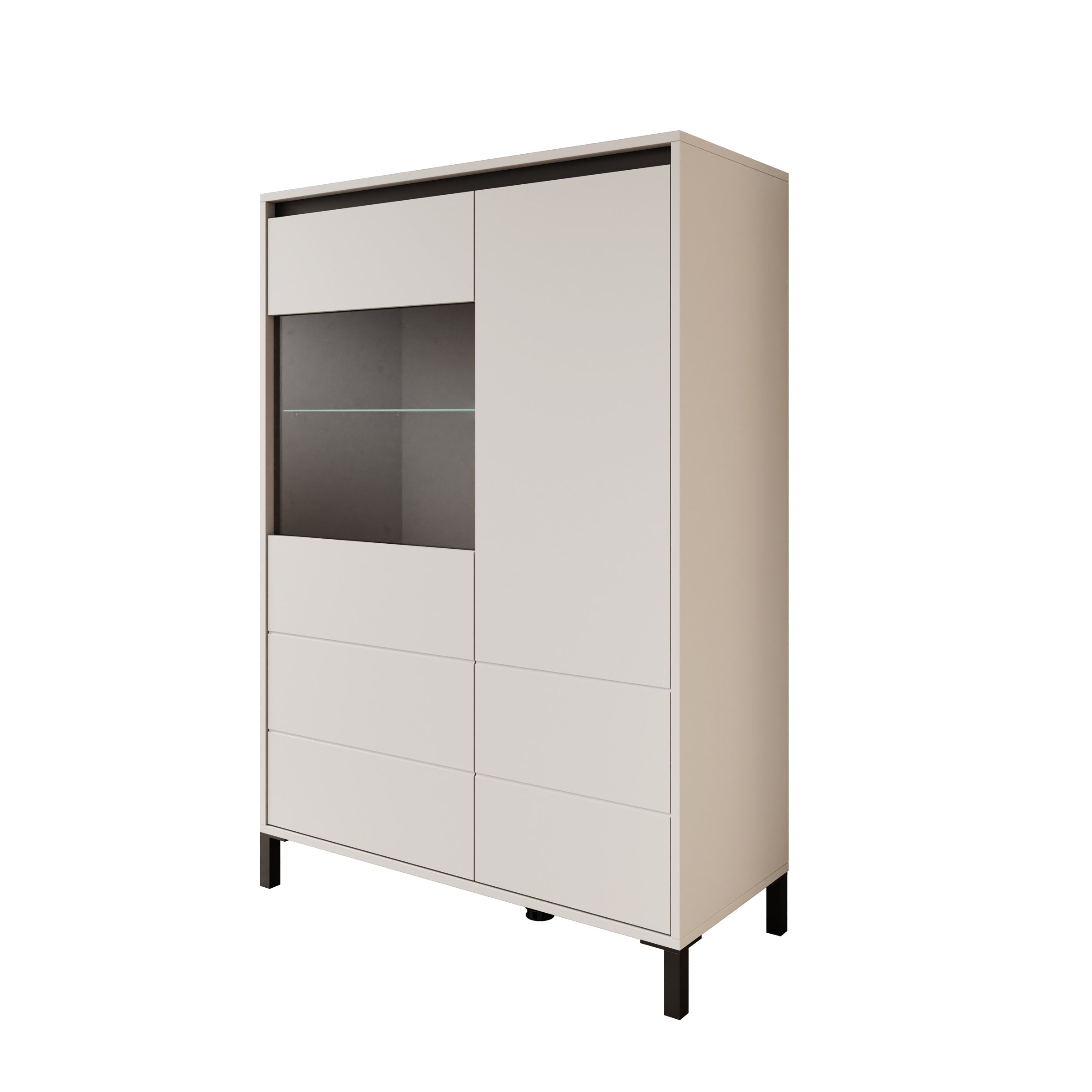 Montellini - Vitrinekast - Beige - 93x40x135 cm