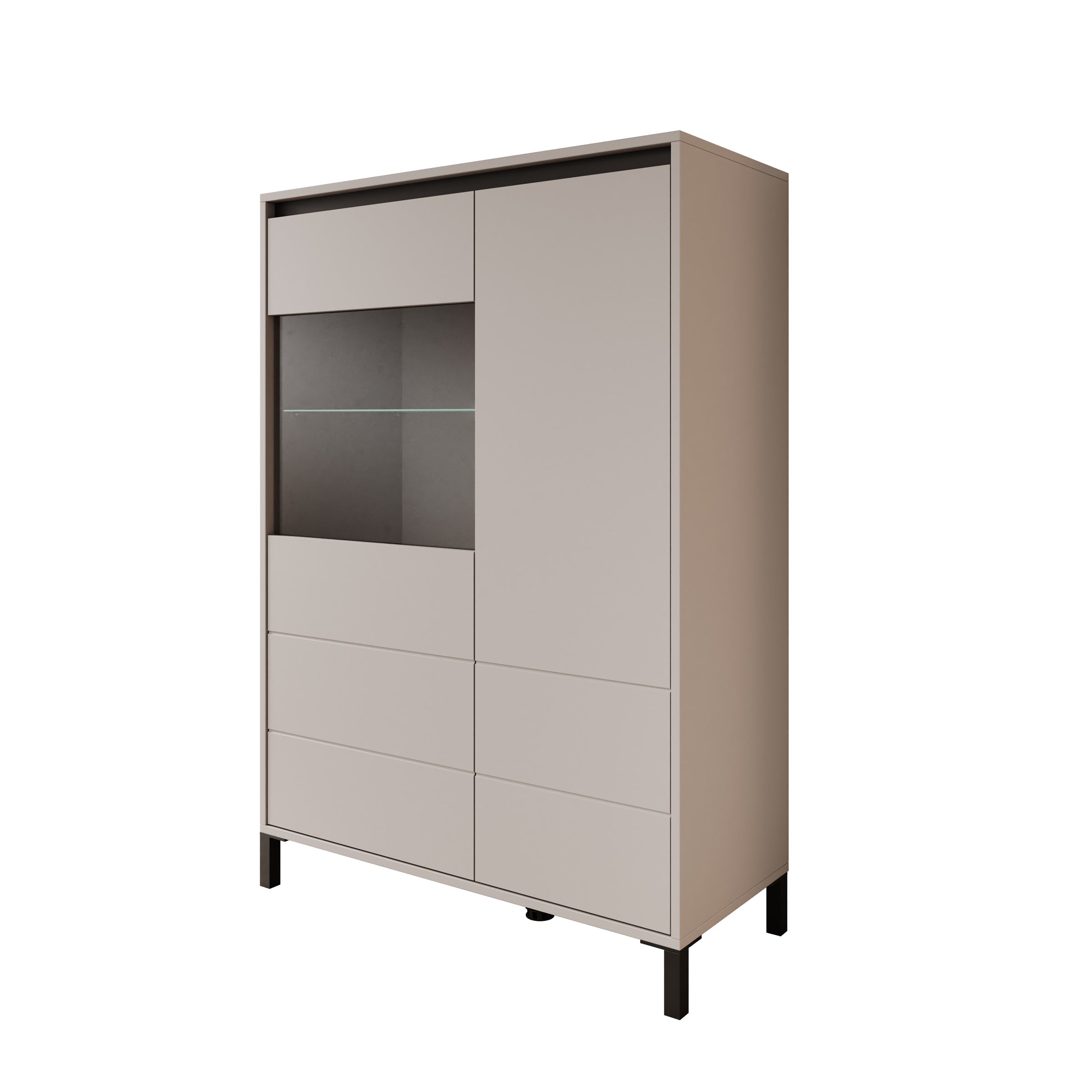 Montellini - Vitrinekast - Beige - 93x40x135 cm