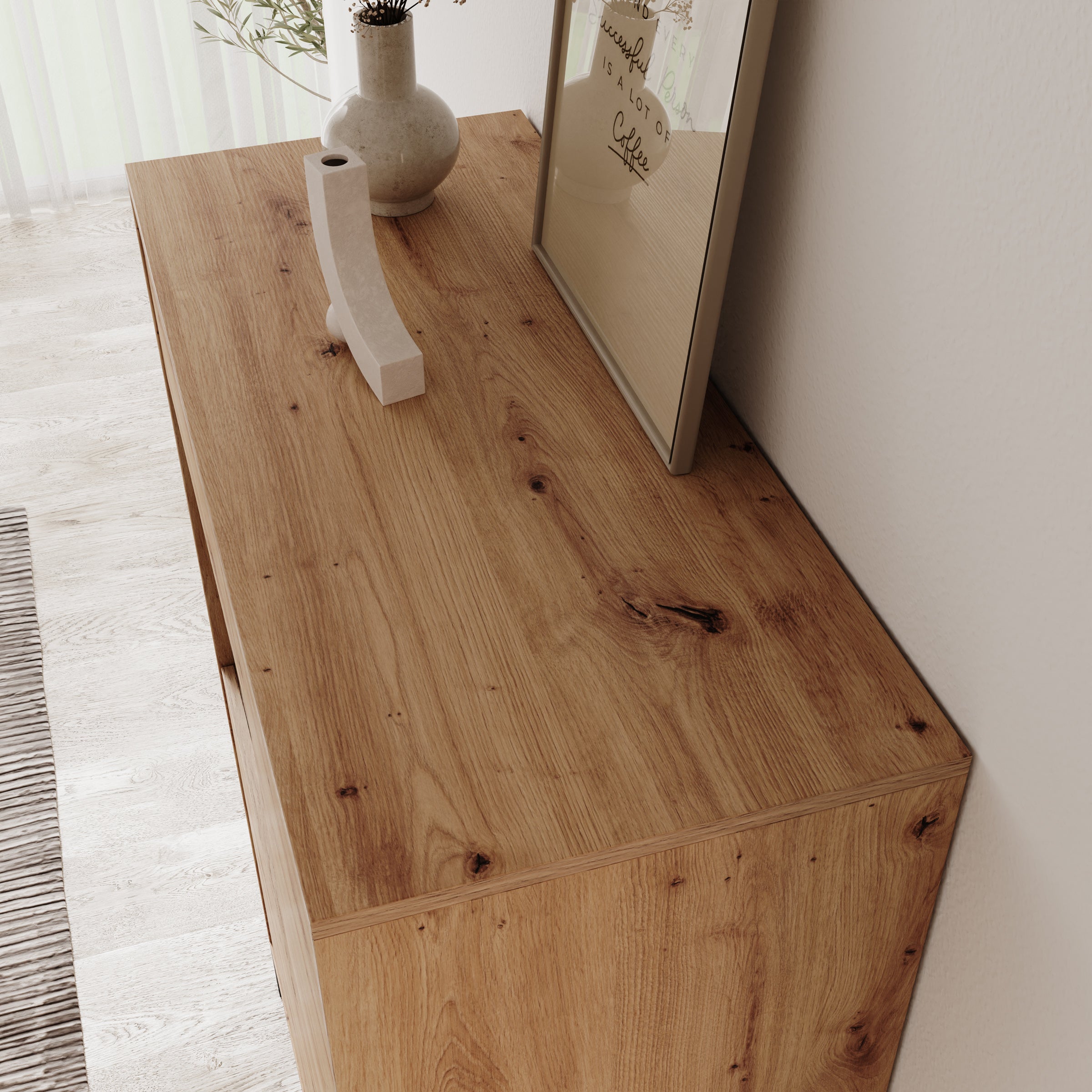 Montellini - Vitrinekast - Eikenpatroon - 93x40x135 cm