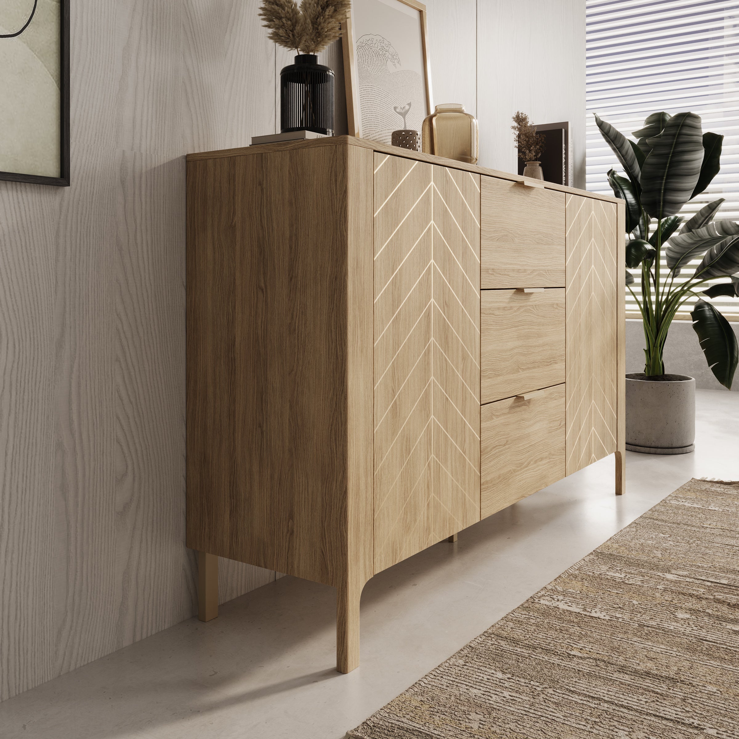 Montera - Dressoir - Eikenpatroon - 154x41x96 cm