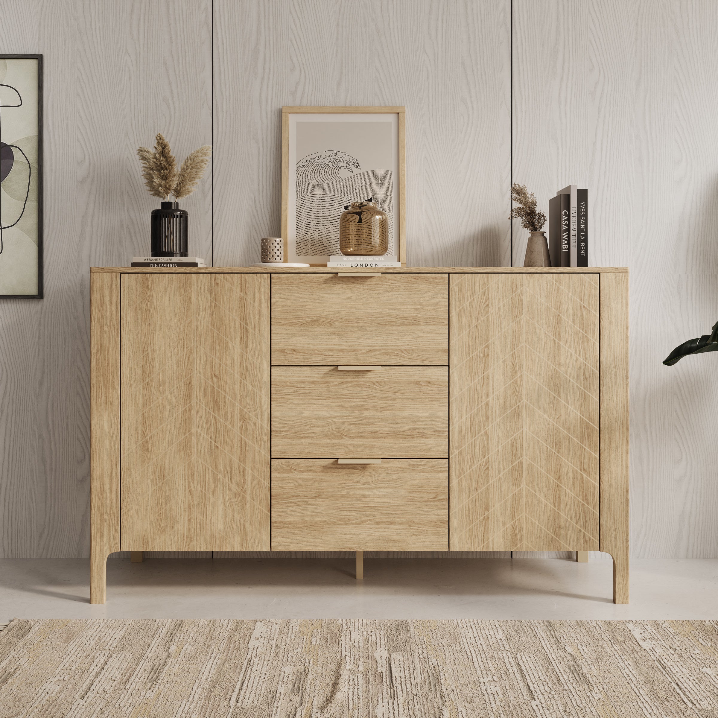 Montera - Dressoir - Eikenpatroon - 154x41x96 cm