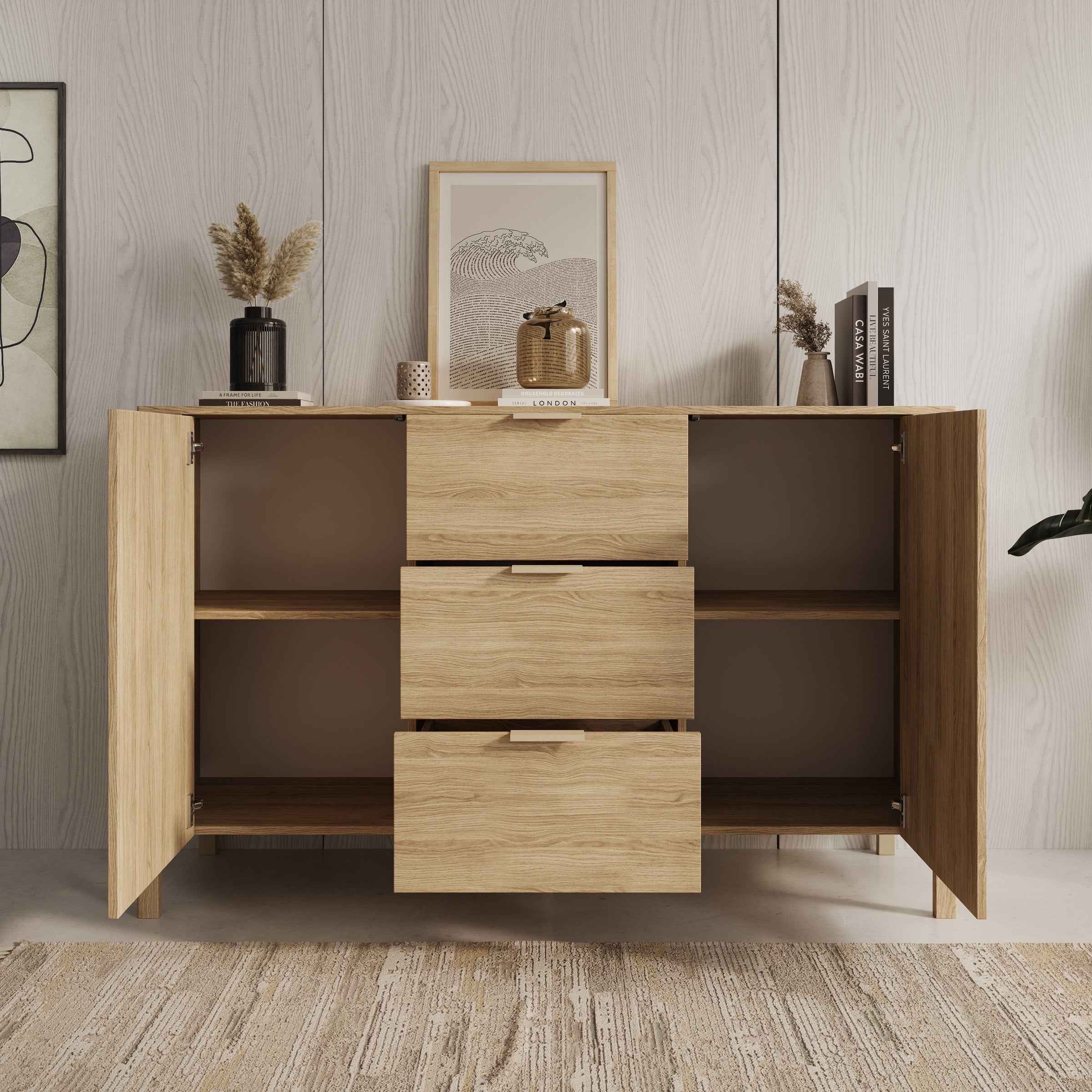 Montera - Dressoir - Eikenpatroon - 154x41x96 cm