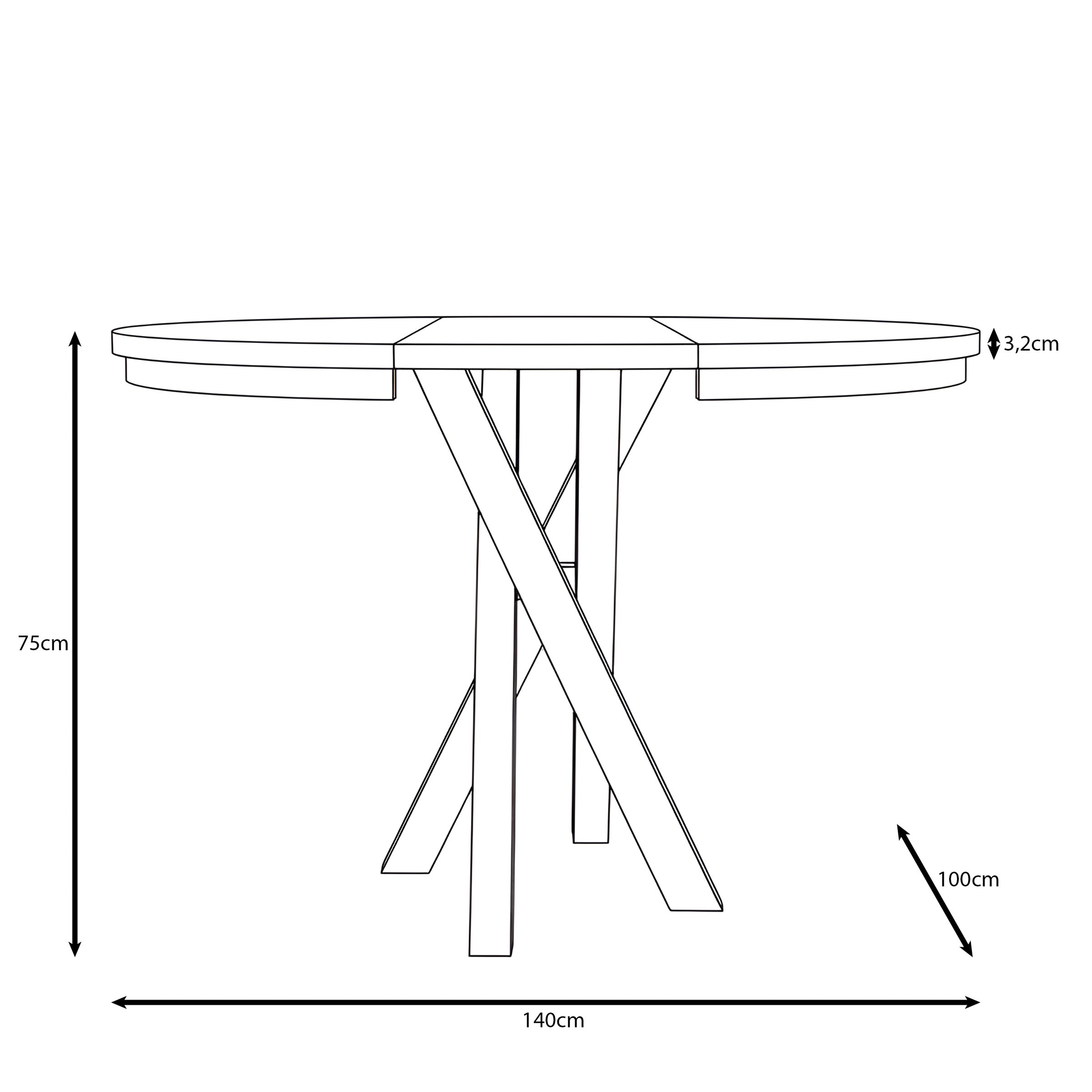 Montera - Eetkamertafel - Uitschuifbaar - Beige - 100-140x100x75 cm