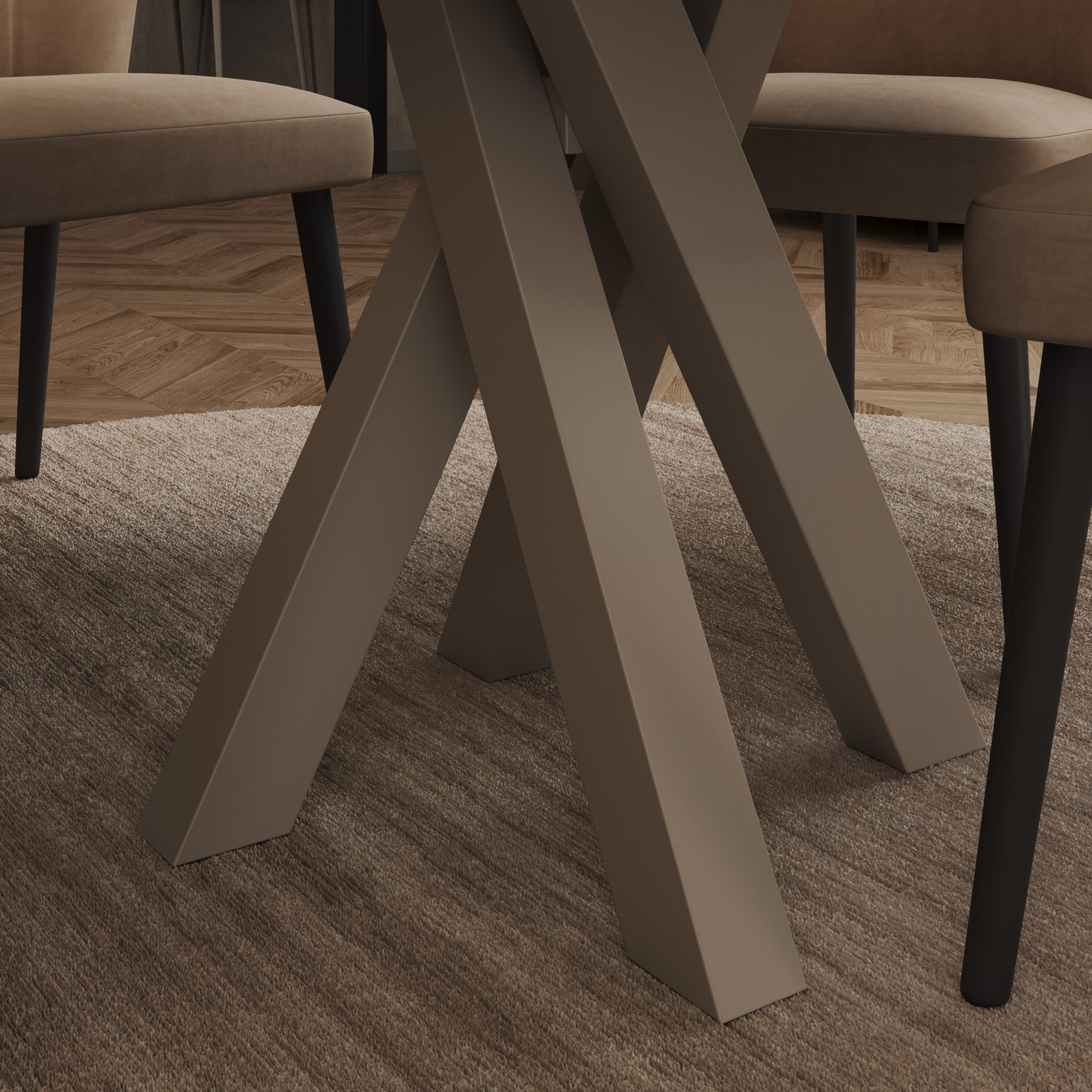 Montera - Eetkamertafel - Uitschuifbaar - Beige - 100-140x100x75 cm