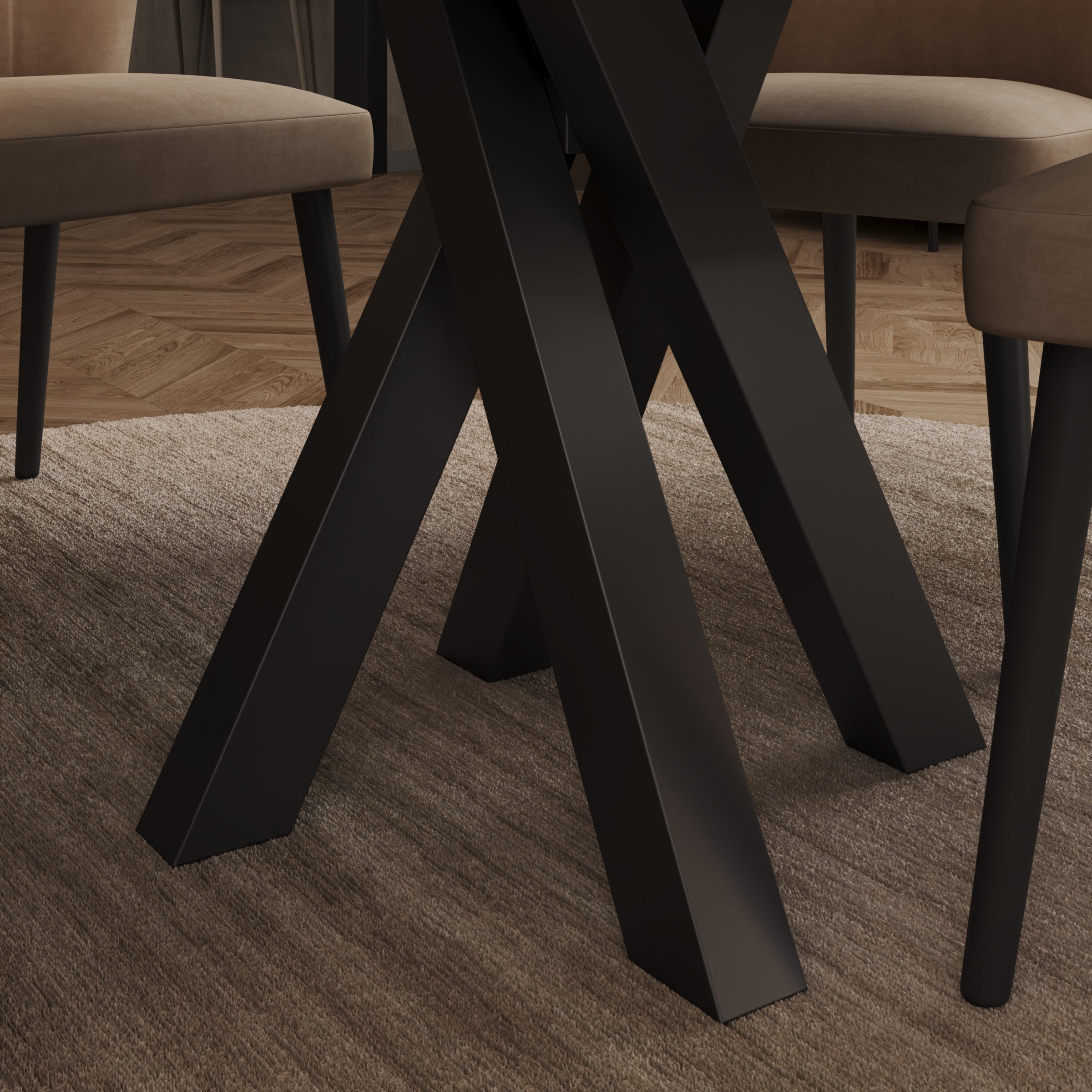Montera - Eetkamertafel - Uitschuifbaar - Zwart - 100-140x100x75 cm