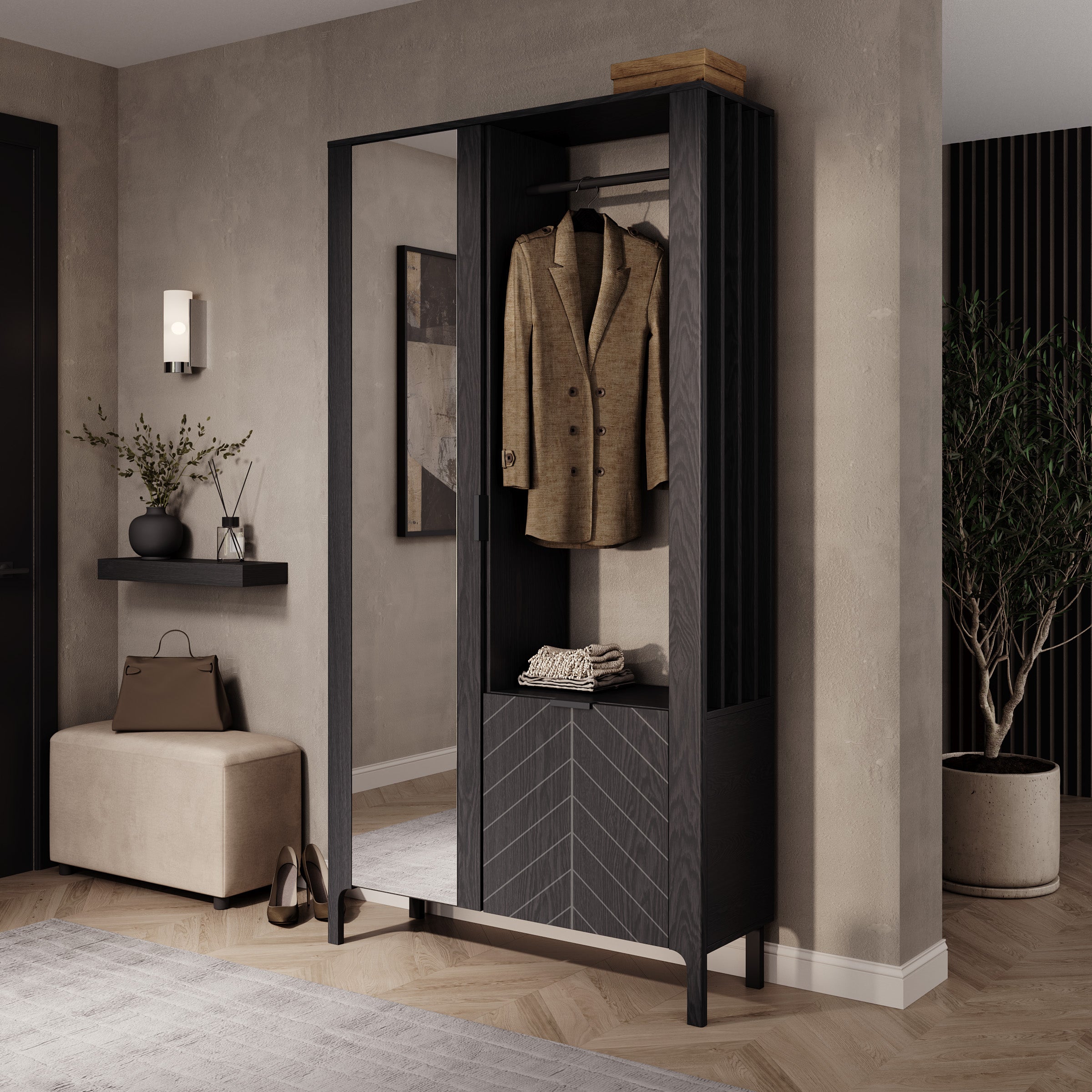 Montera - Halkast - Zwart - 105x33x197 cm