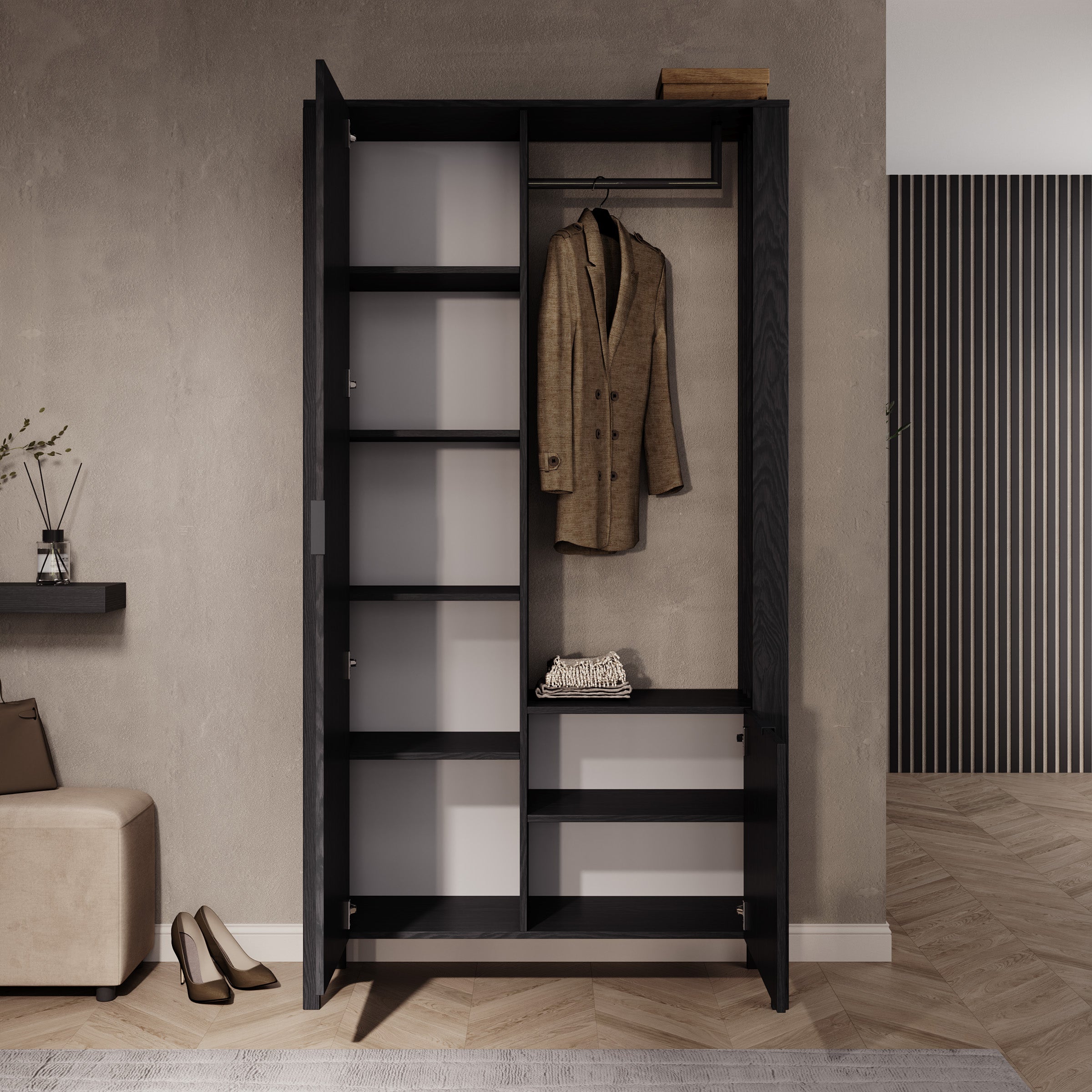 Montera - Halkast - Zwart - 105x33x197 cm