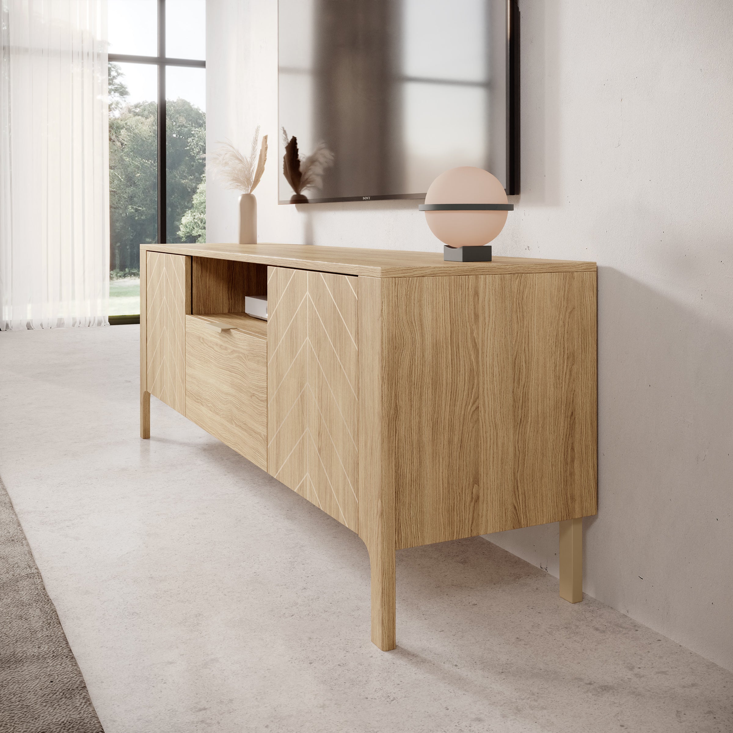 Montera - TV-Meubel - Eikenpatroon - 160x41x58 cm