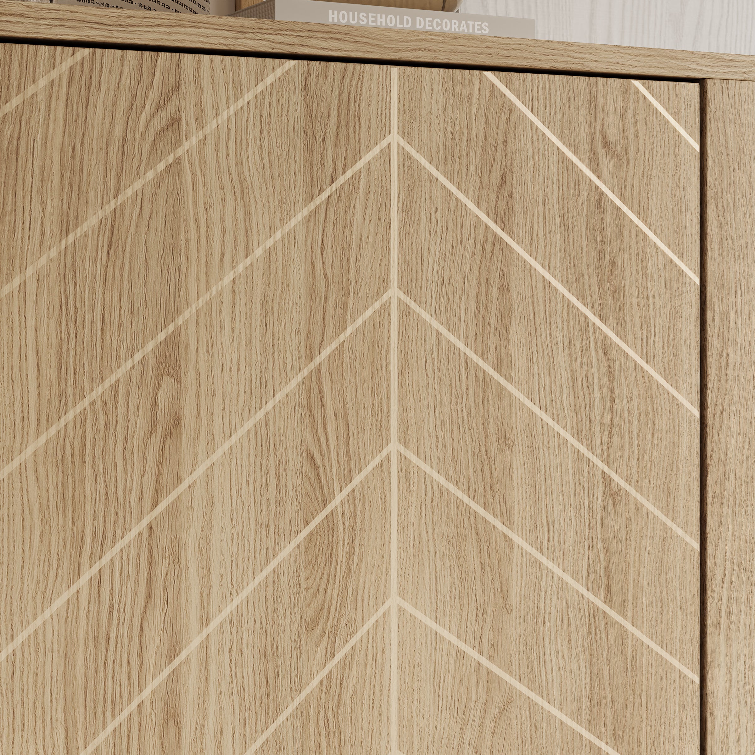 Montera - Vitrinekast met LED - Eikenpatroon - 103x41x146 cm
