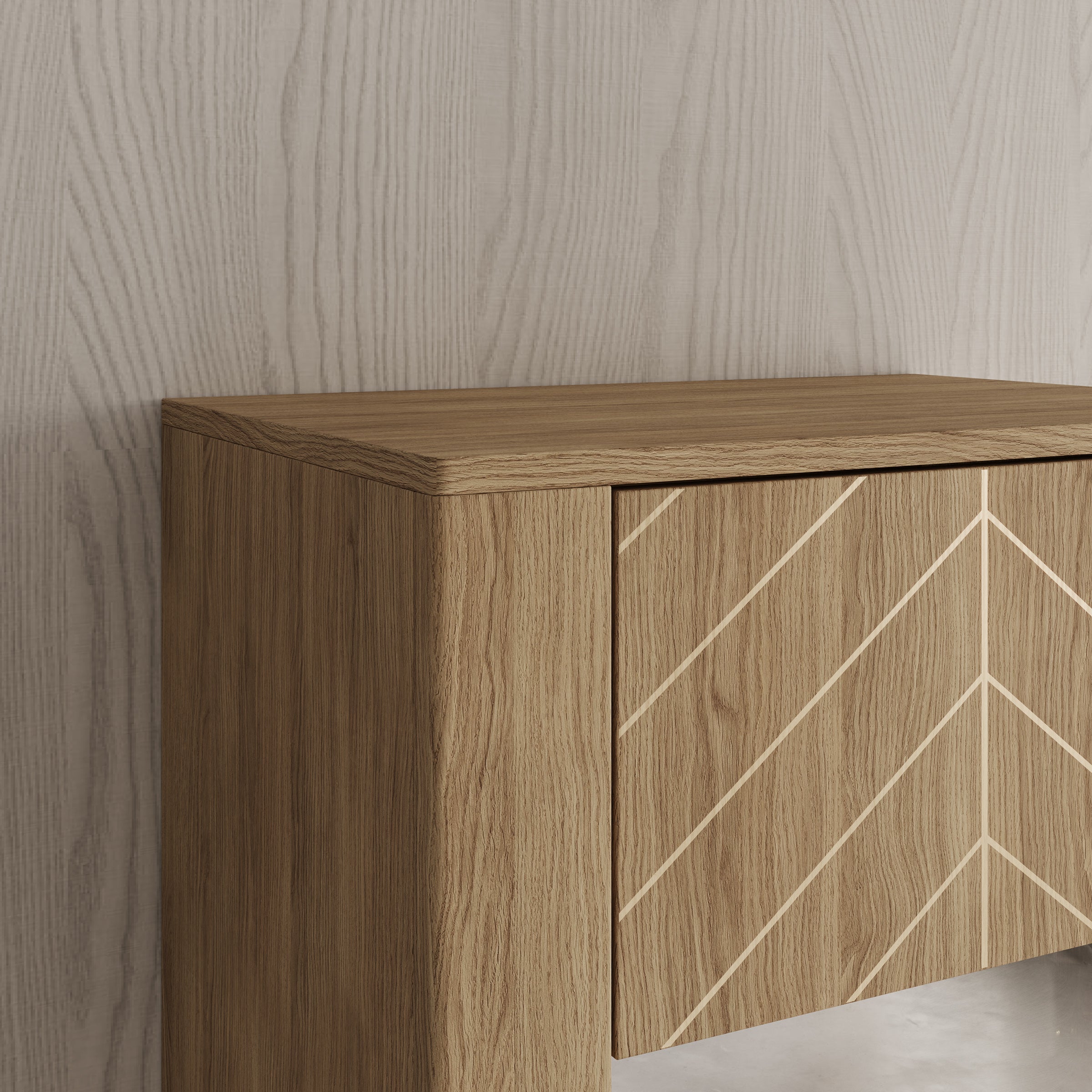 Montera - Vitrinekast met LED - Eikenpatroon - 60x41x198 cm