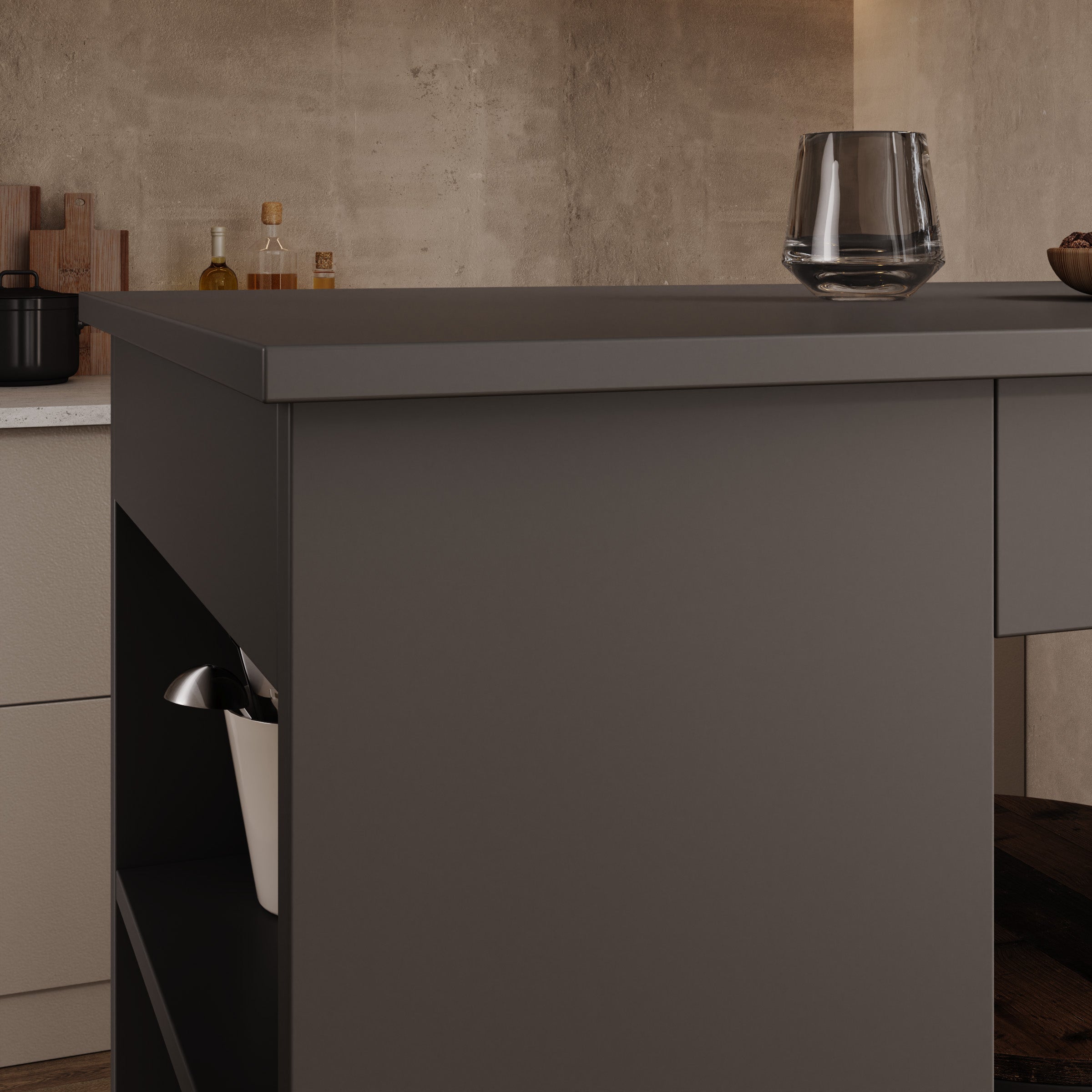 Montrell - Bartafel - Antraciet - 115x50x103 cm