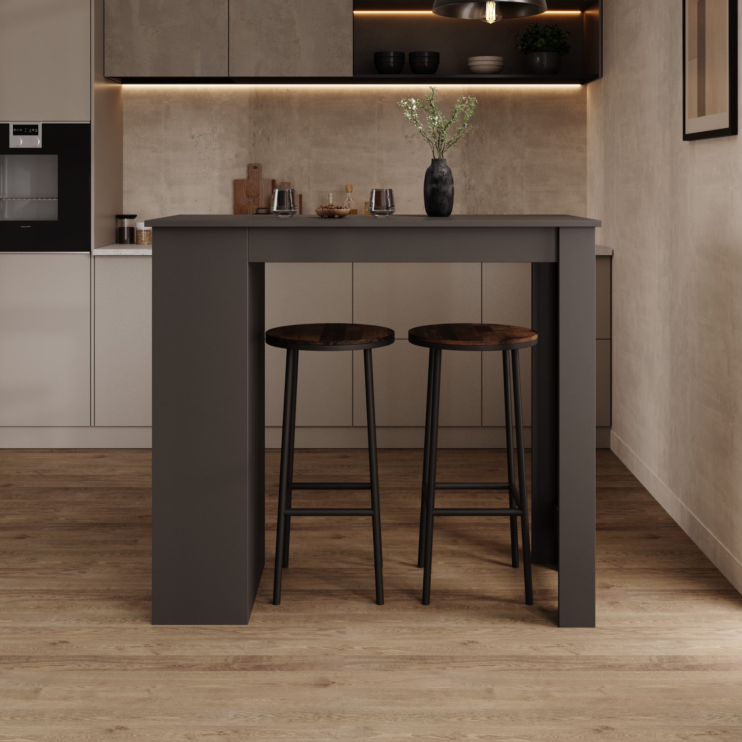 Montrell - Bartafel - Antraciet - 115x50x103 cm