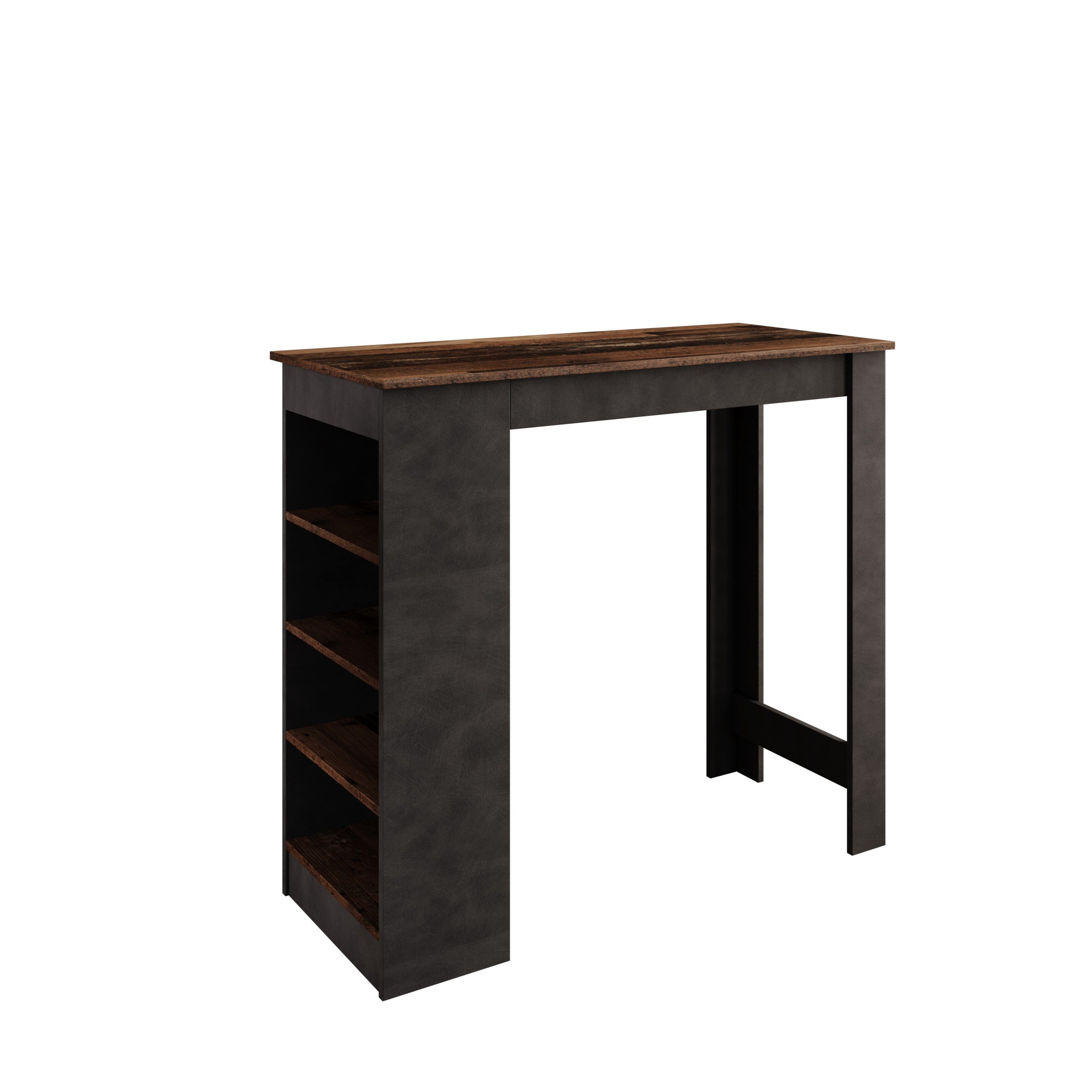Montrell - Bartafel - Donker eikenpatroon/Grijs - 115x50x103 cm