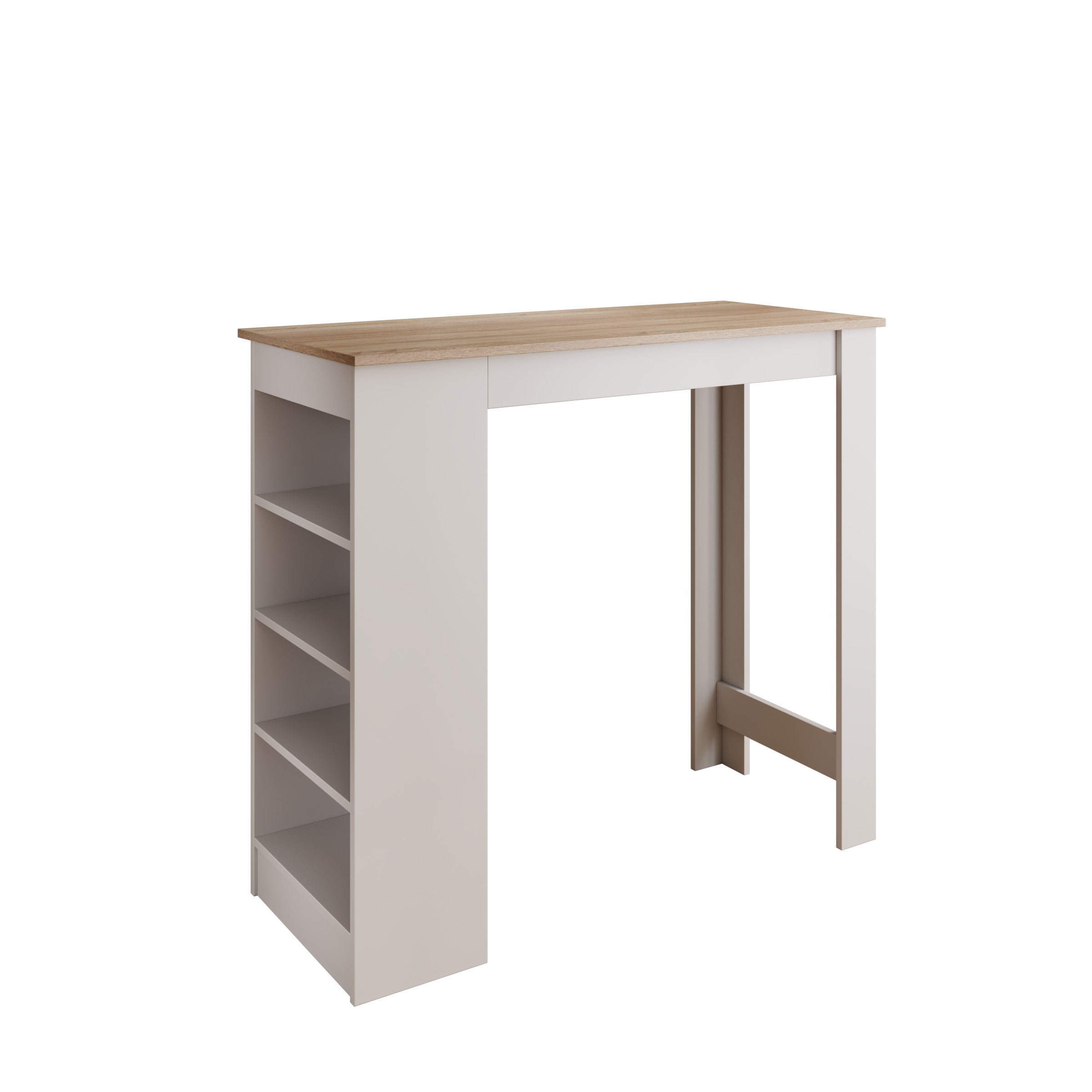 Montrell - Bartafel - Eikenpatroon/Wit - 115x50x103 cm