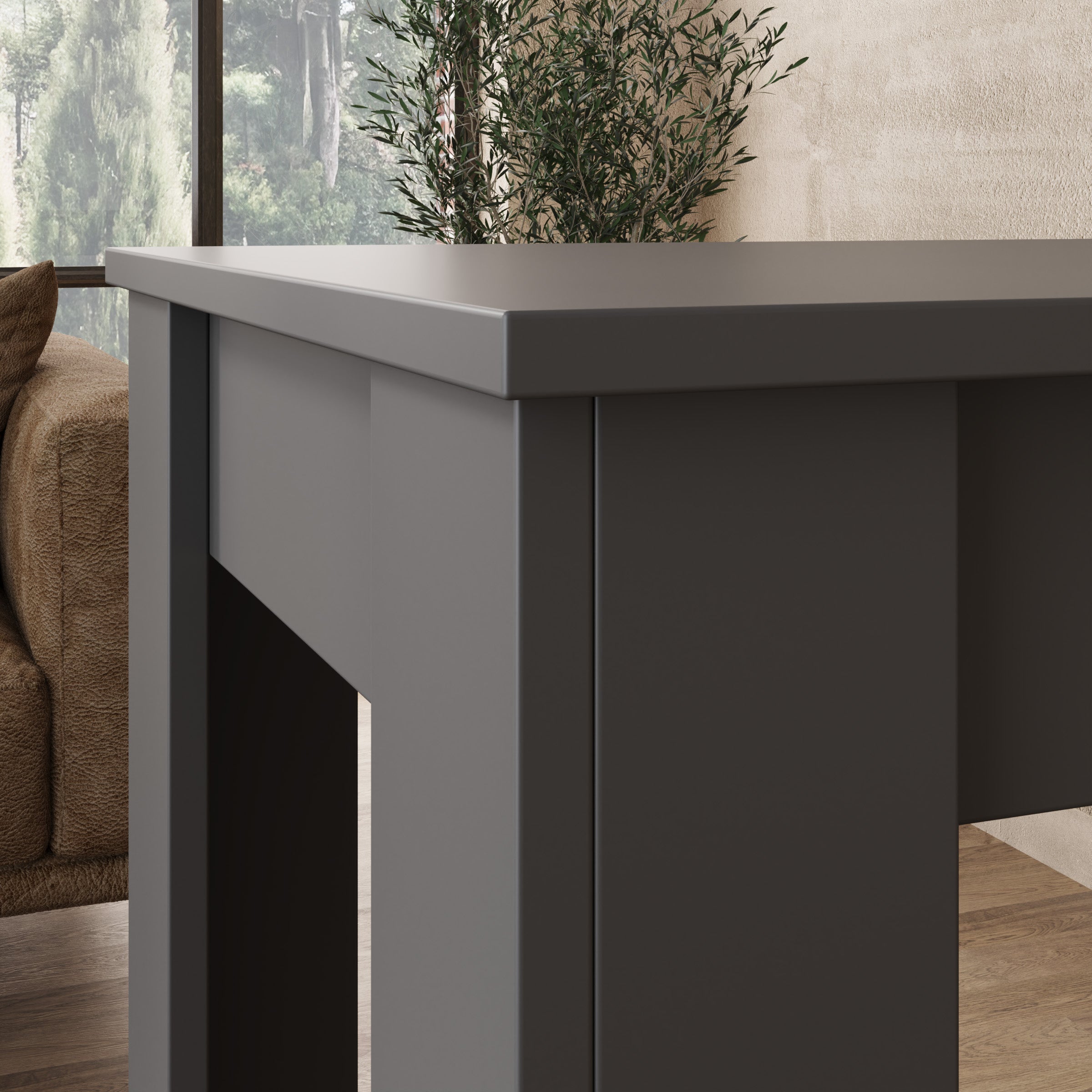 Montrell - Eetkamertafel - Antraciet - 120x54x154 cm