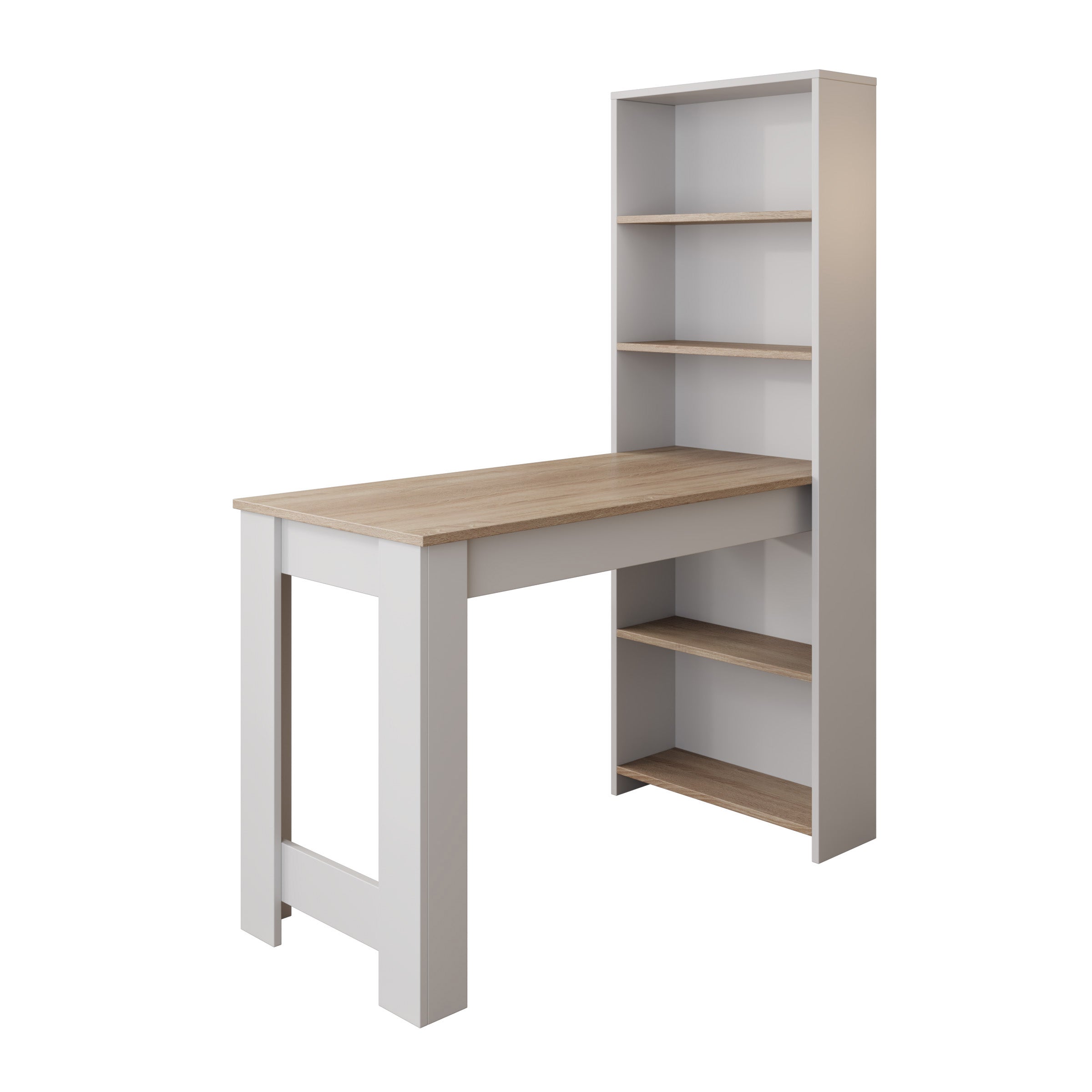 Montrell - Eetkamertafel - Eikenpatroon/Wit - 120x54x154 cm
