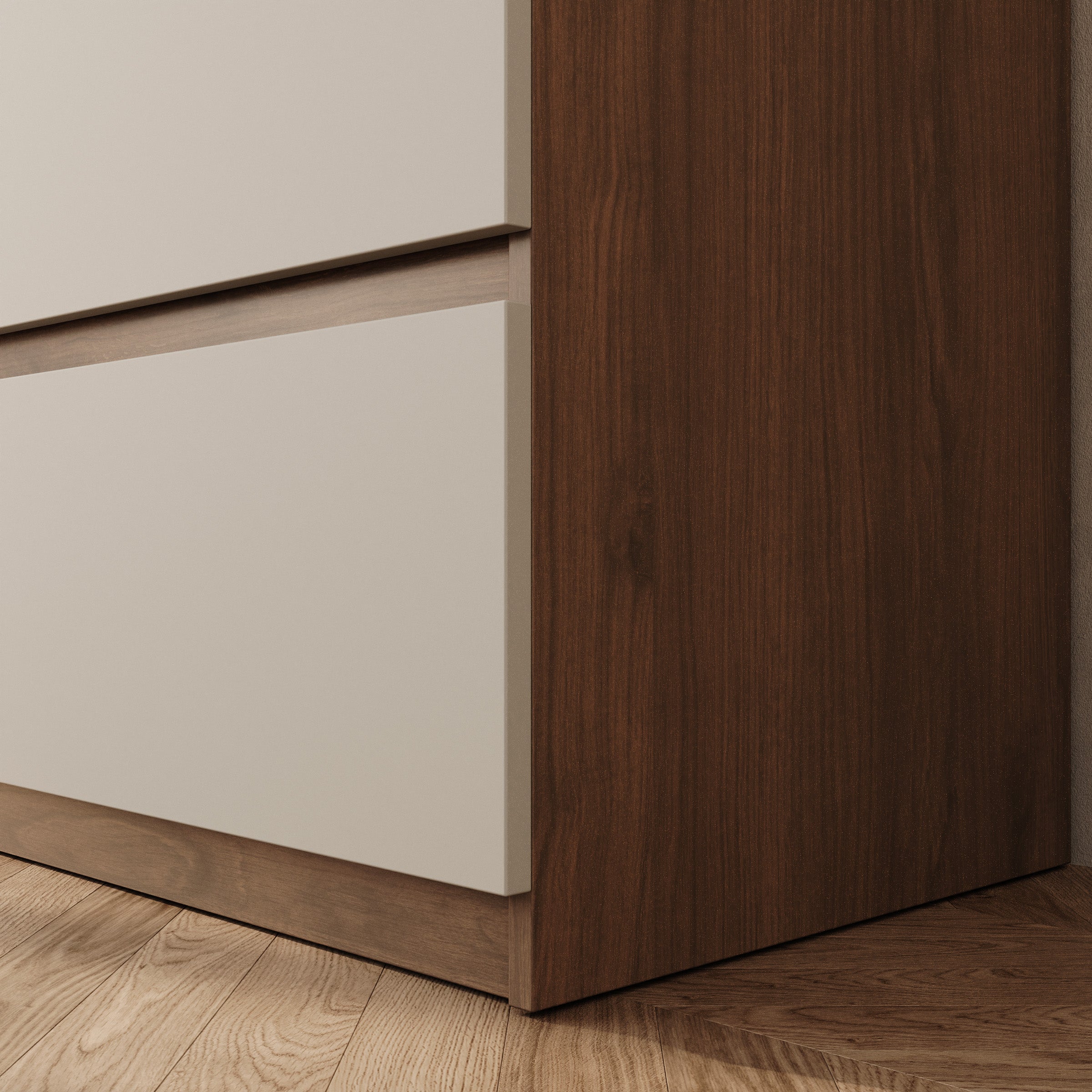 Montreux - Kledingkast 2-deurs - Beige/Walnootpatroon - 90x50x231 cm