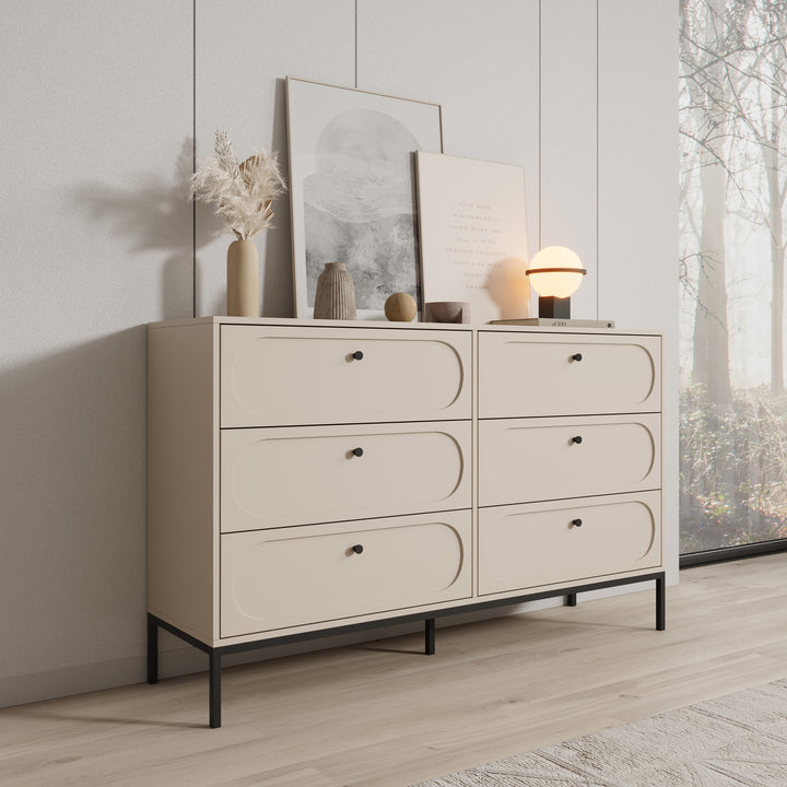 Montserrat - Ladekast 6 lades - Beige - 150x40x92 cm