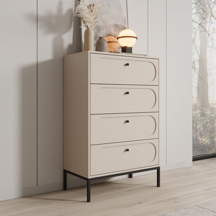 Montserrat - Ladekast met 4 lades - Beige - 80x40x115 cm