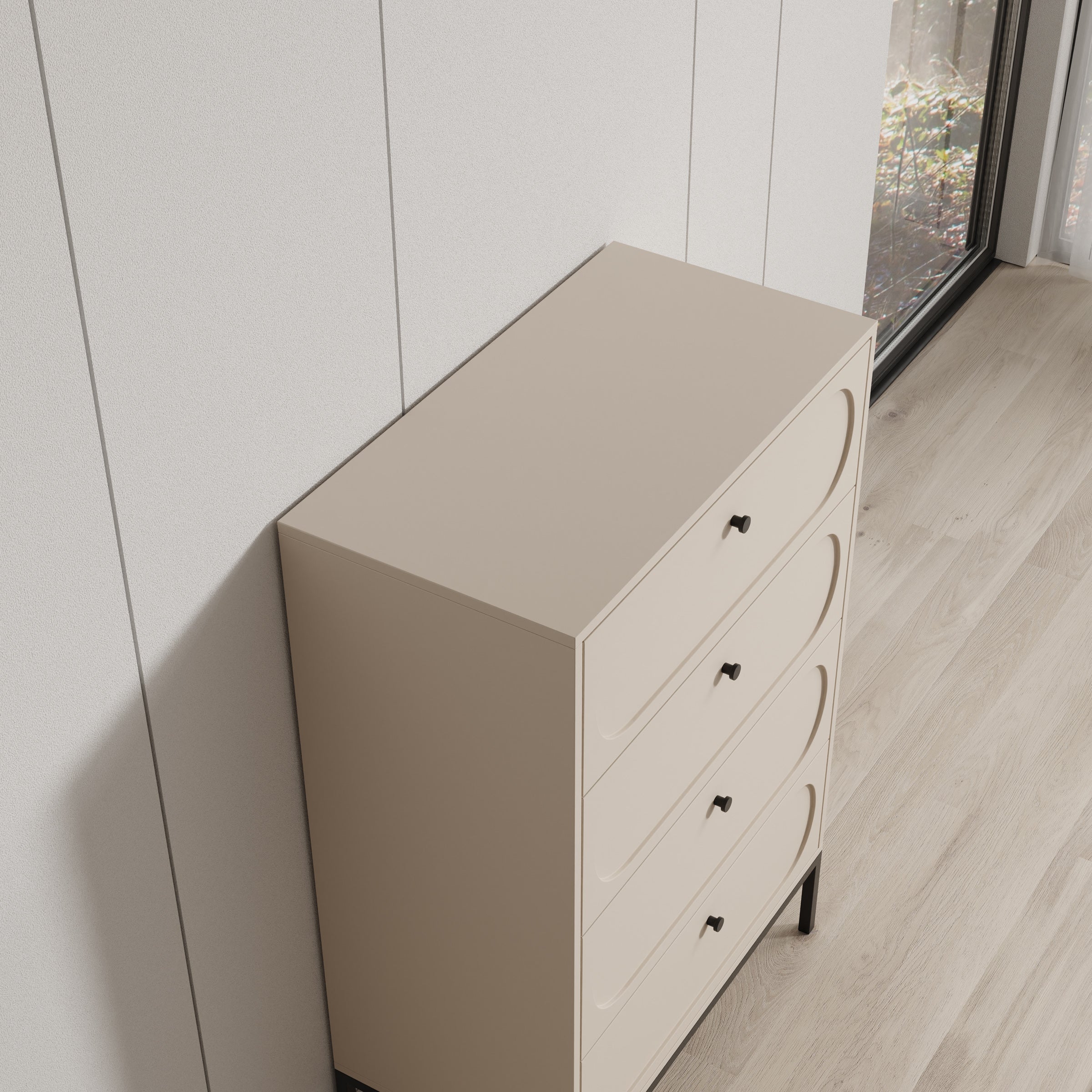 Montserrat - Ladekast met 4 lades - Beige - 80x40x115 cm