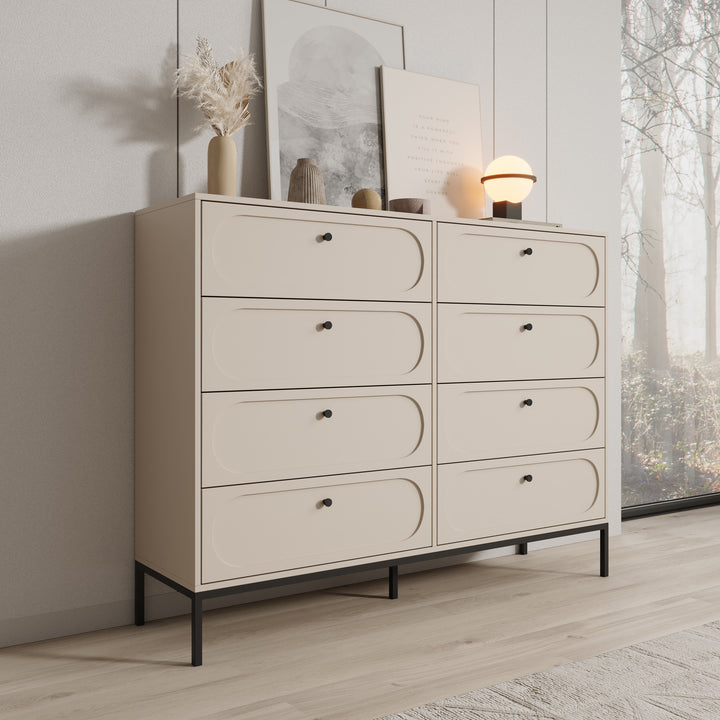 Montserrat - Ladekast met 8 lades - Beige - 150x40x115 cm